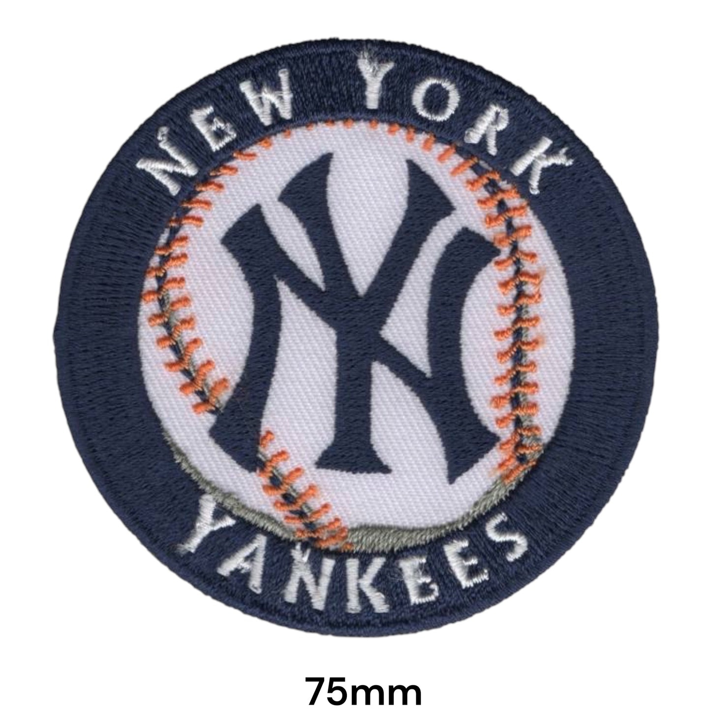 New York Yankees Baseball Round Logo Embroidered Patch Iron-On Sew-On MLB Baseball Badge