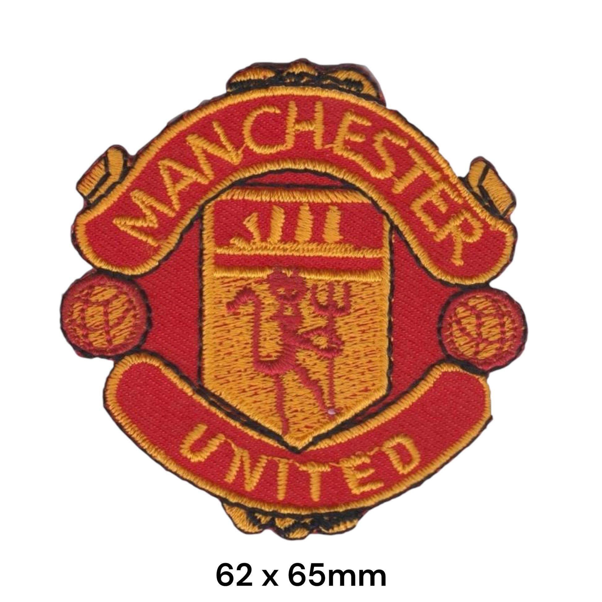 Manchester United Crest Embroidered Patch 62x65mm red gold