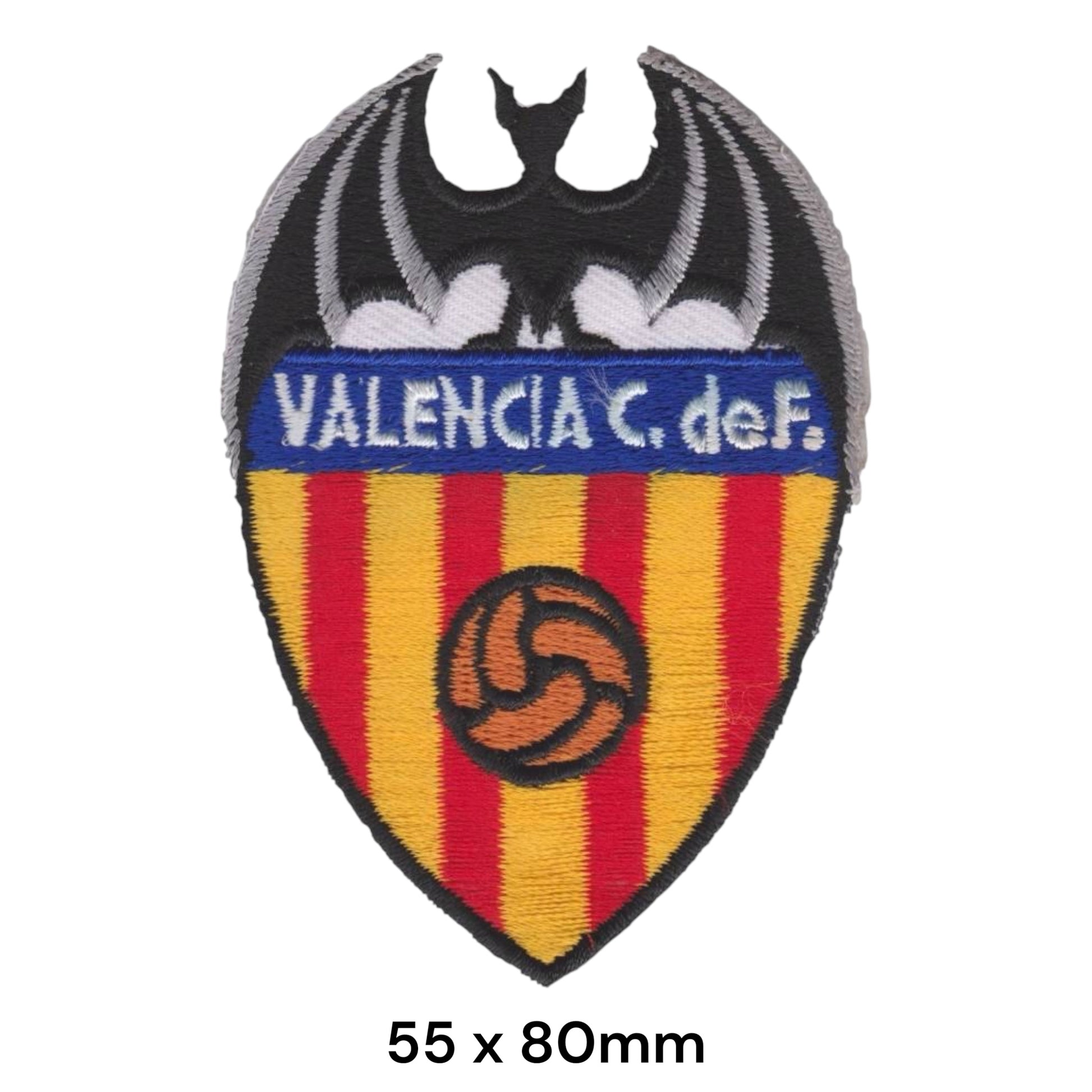 Valencia CF Crest Embroidered Patch 55x80mm black blue red yellow