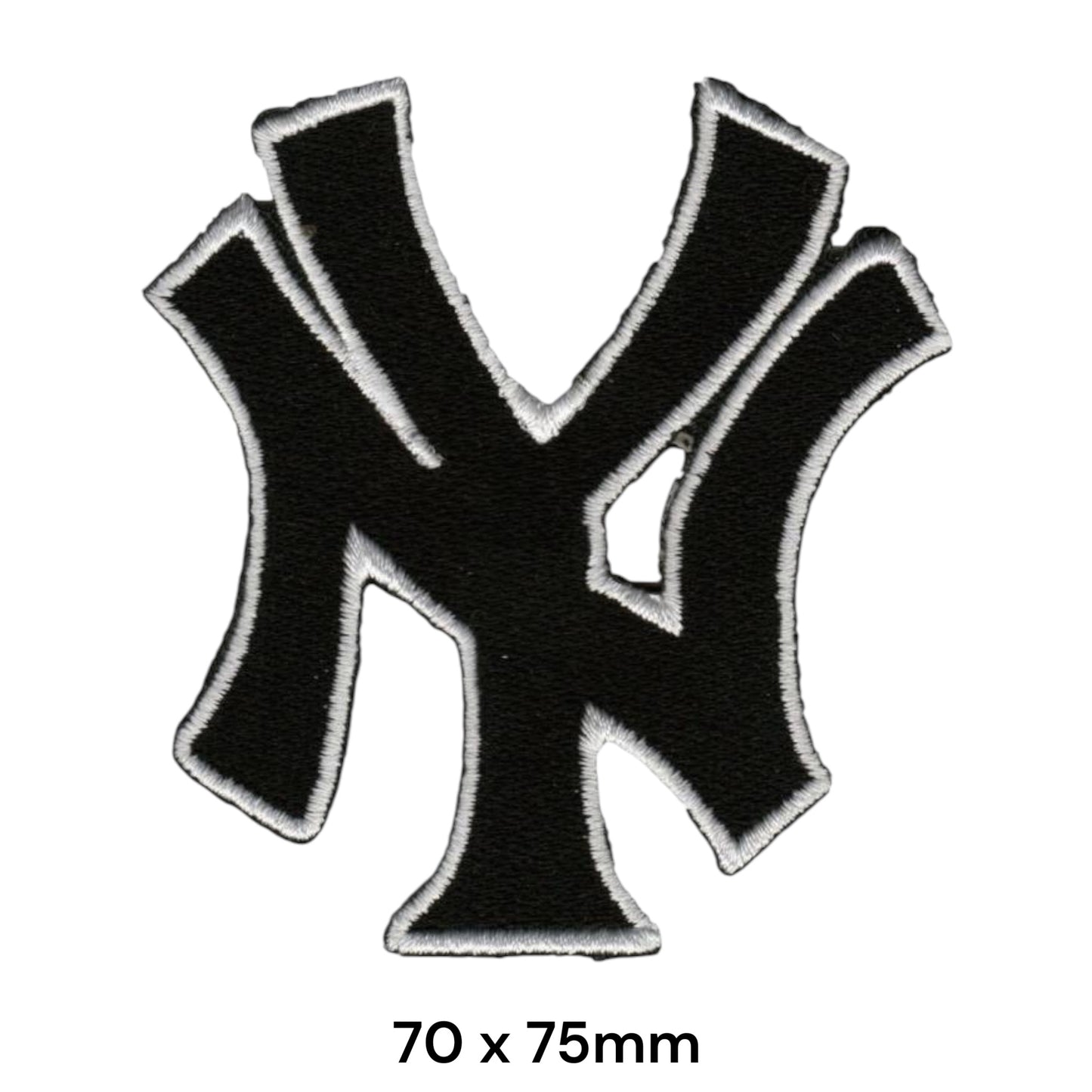 New York Yankees NY Logo Embroidered Patch 70x75mm black white