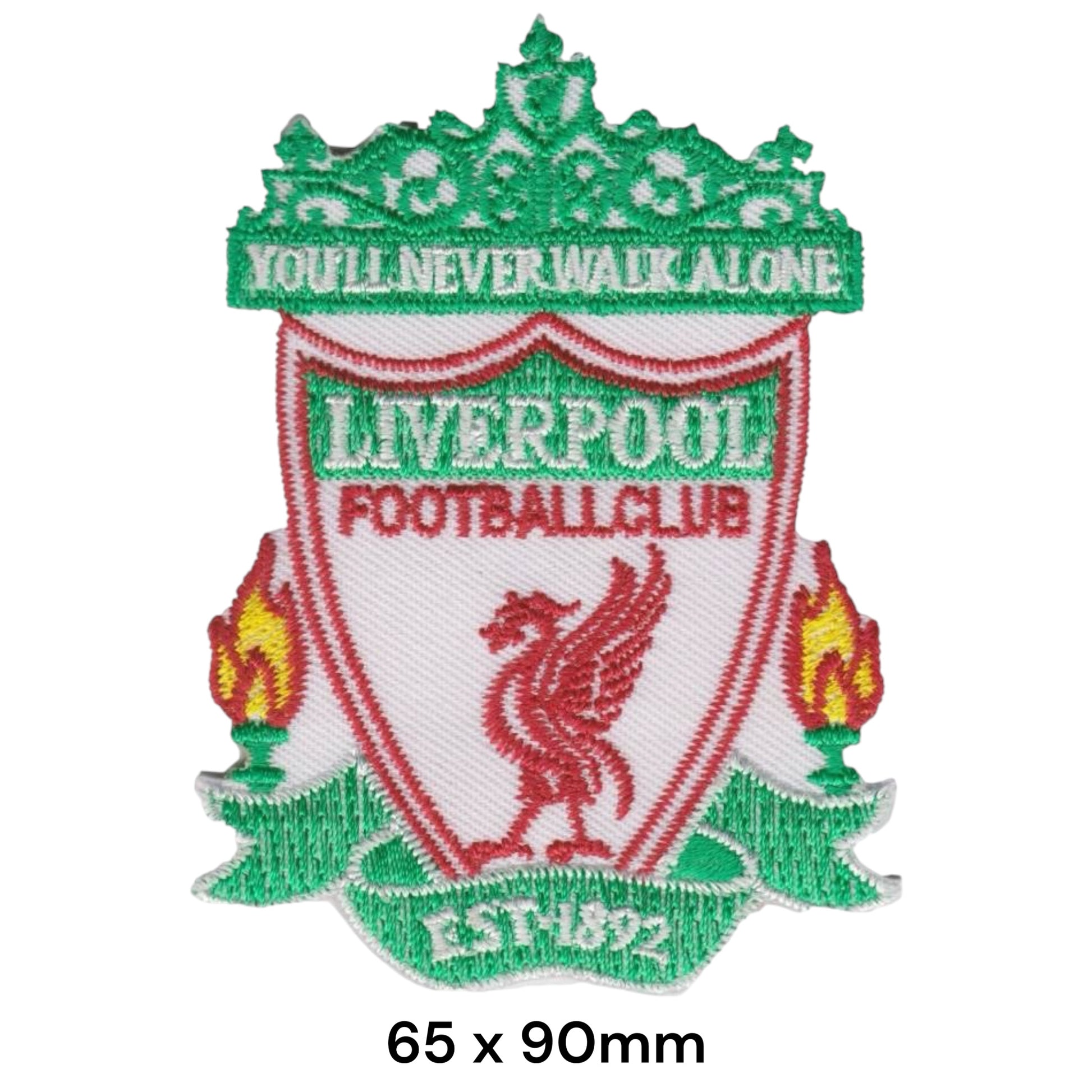 Liverpool FC Full Crest YNWA Green Embroidered Patch 65x90mm
