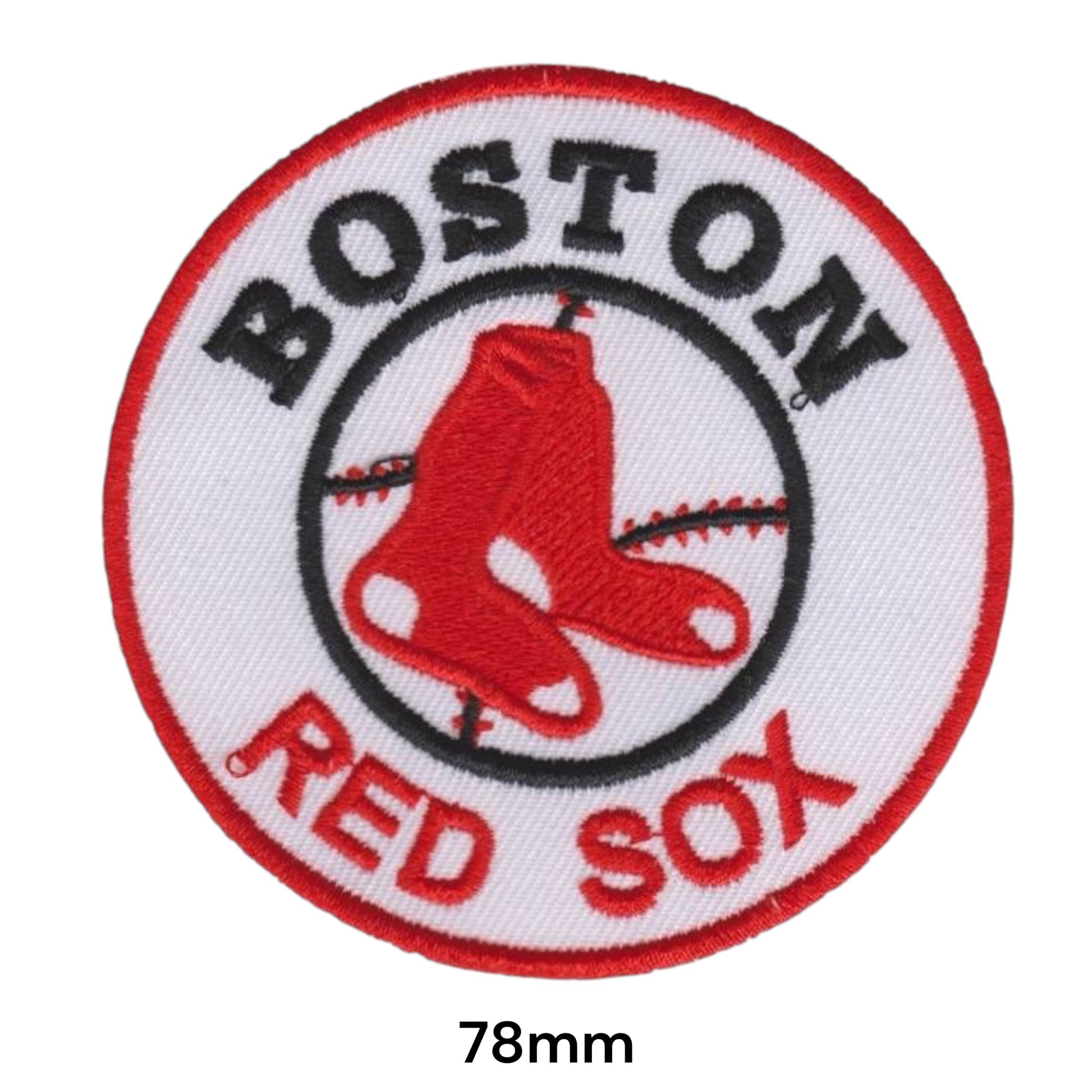 Boston Red Sox Logo Embroidered Patch 78mm round white red black