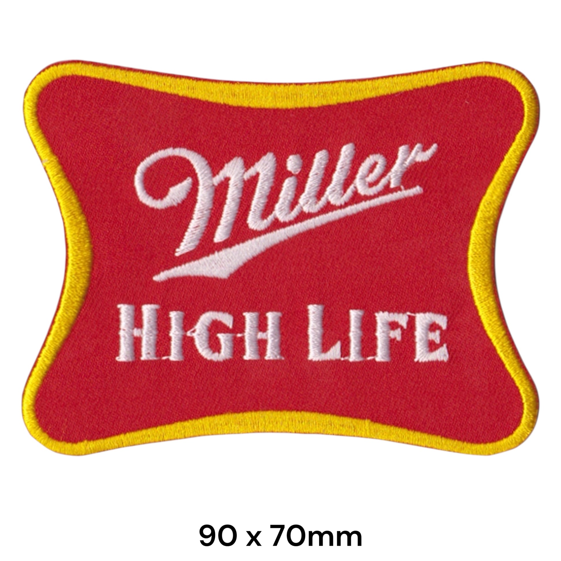 Miller High Life Logo Embroidered Patch 90x70mm red yellow white