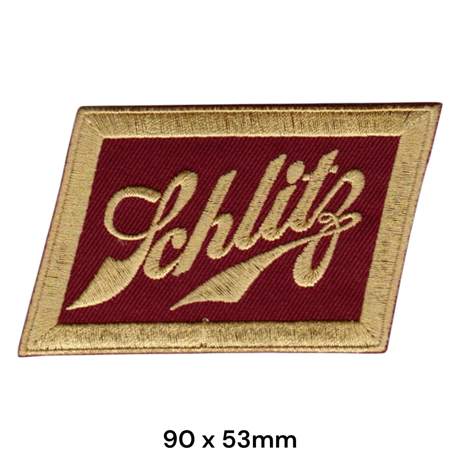 Schlitz Beer Logo Embroidered Patch 90x53mm dark red gold