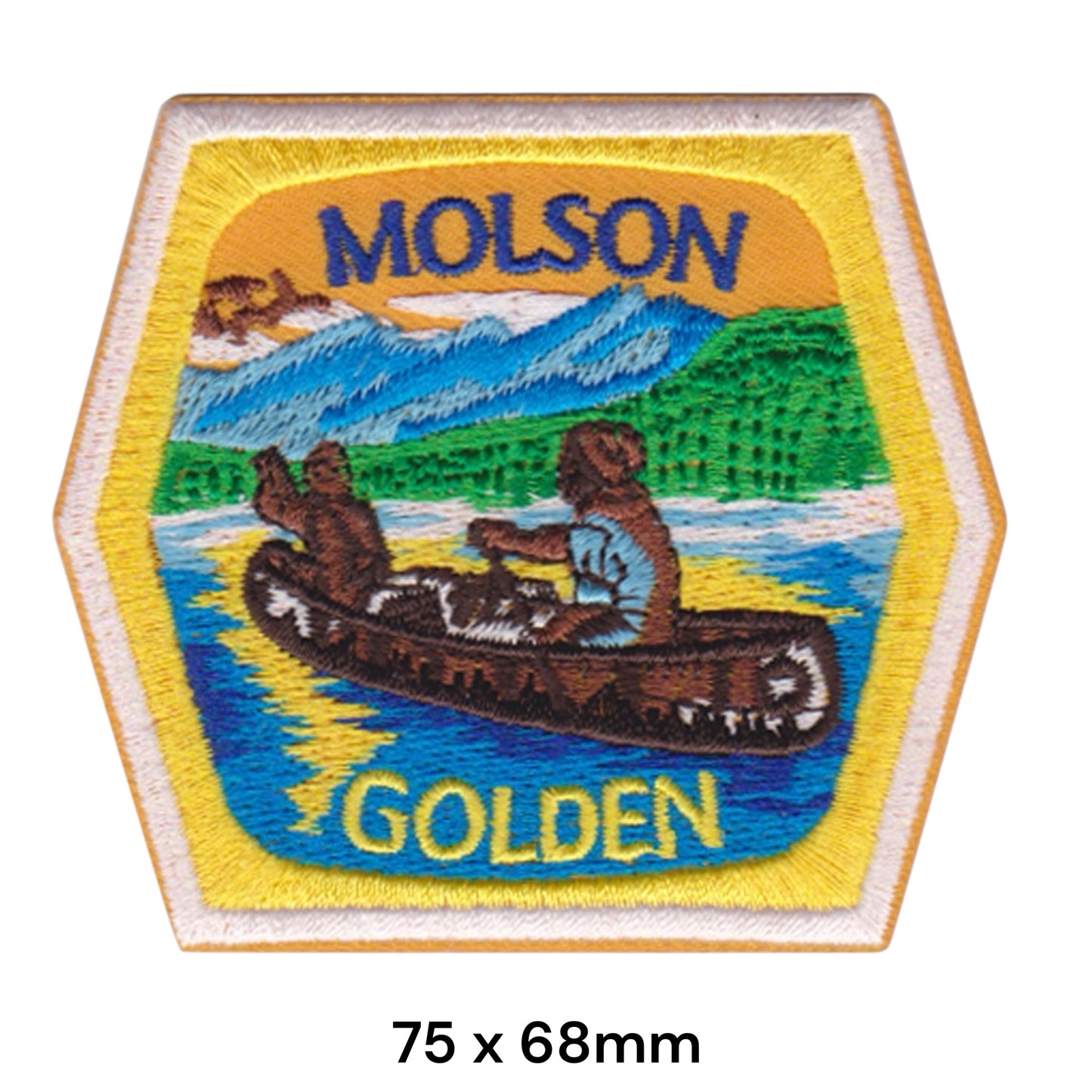 Molson Golden Beer Logo Embroidered Patch 75x68mm gold blue green