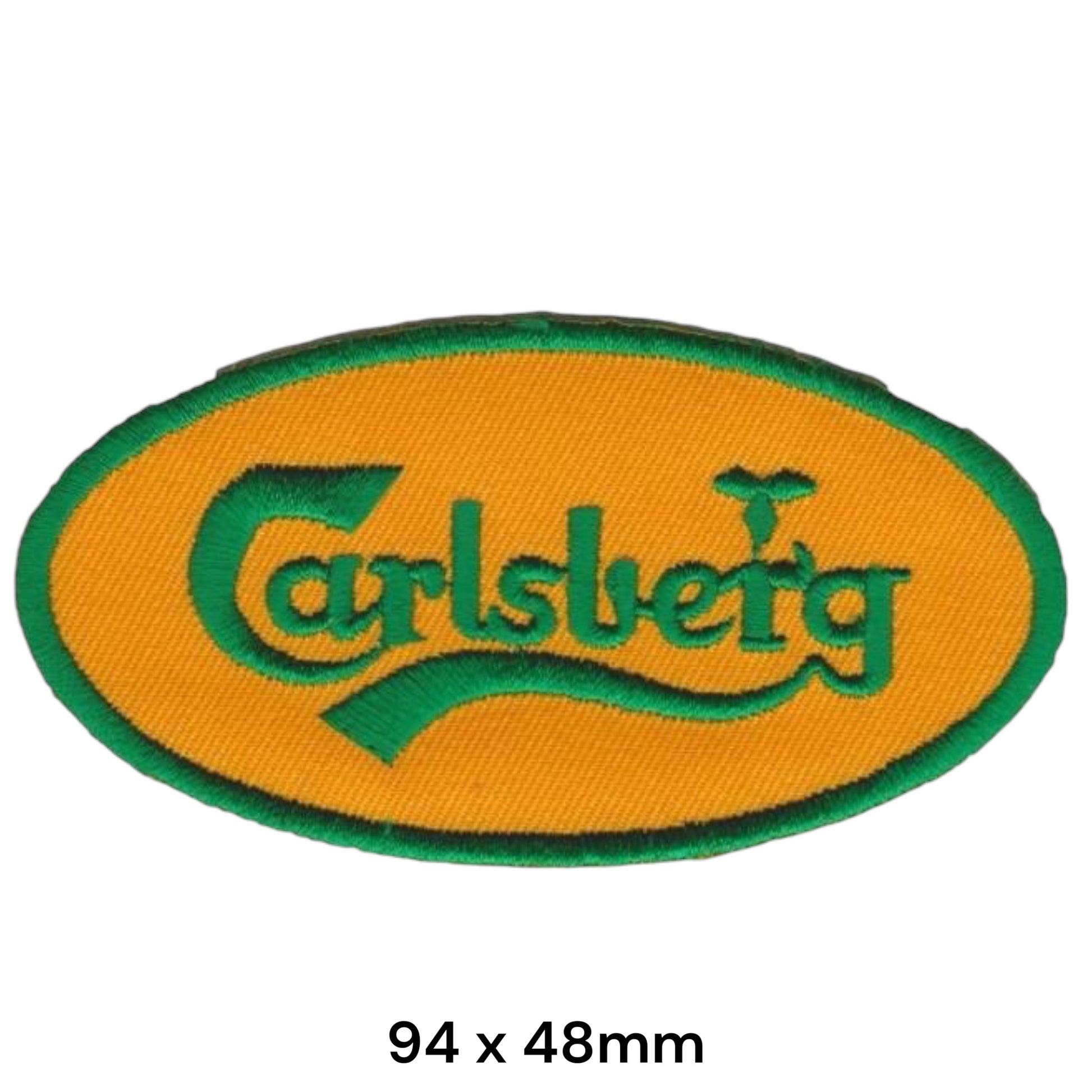 Carlsberg Beer Logo Embroidered Patch 94x48mm gold green