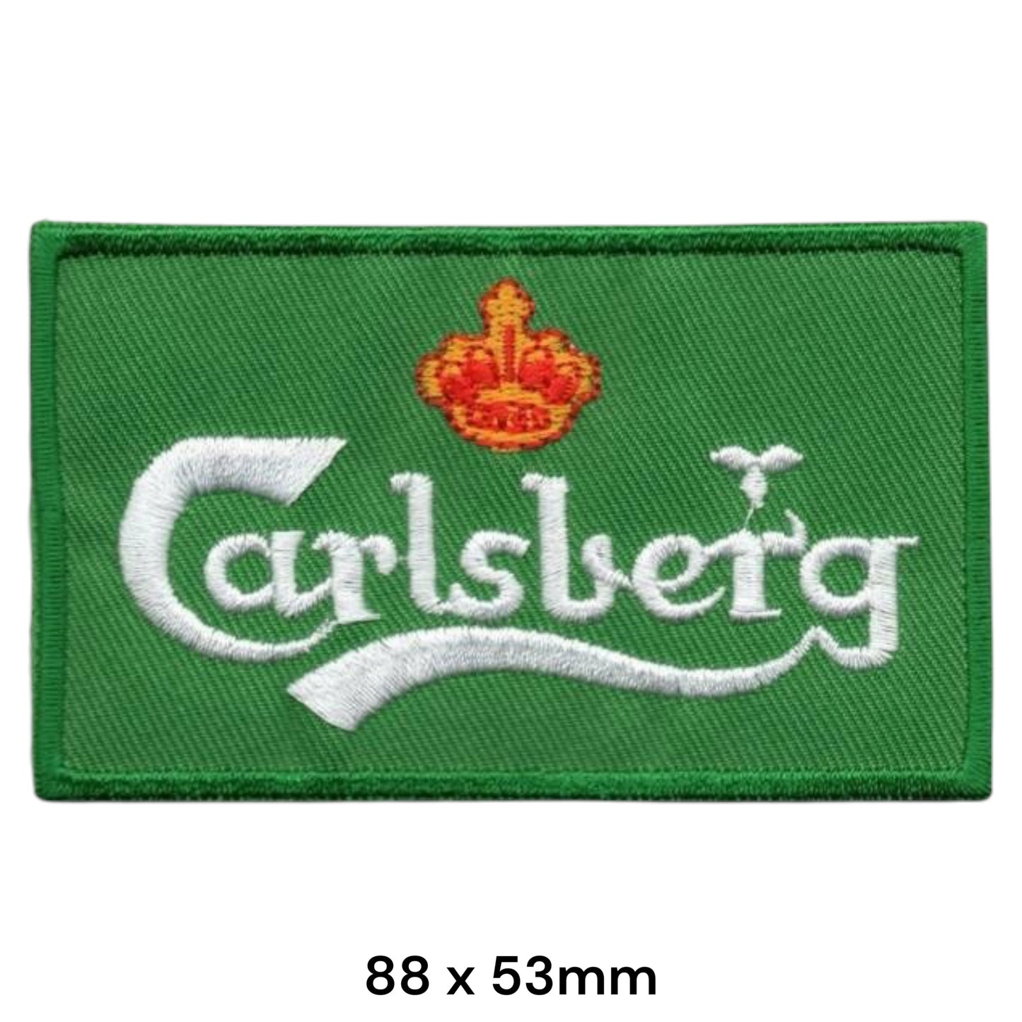 Carlsberg Beer Logo Green Embroidered Patch 88x53mm green white red