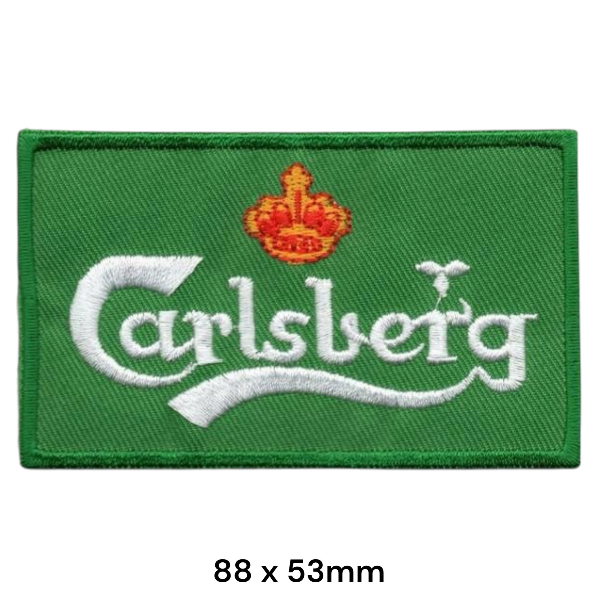 Carlsberg Beer Logo Green Embroidered Patch 88x53mm green white red