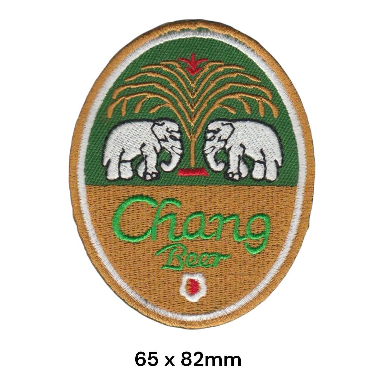 Chang Beer Logo Embroidered Patch 65x82mm green gold white