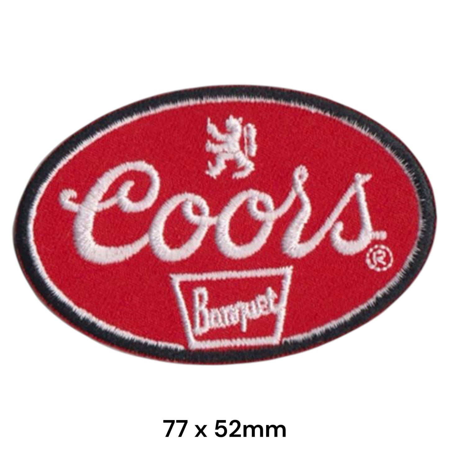 Coors Banquet Beer Logo Embroidered Patch 77x52mm red white black