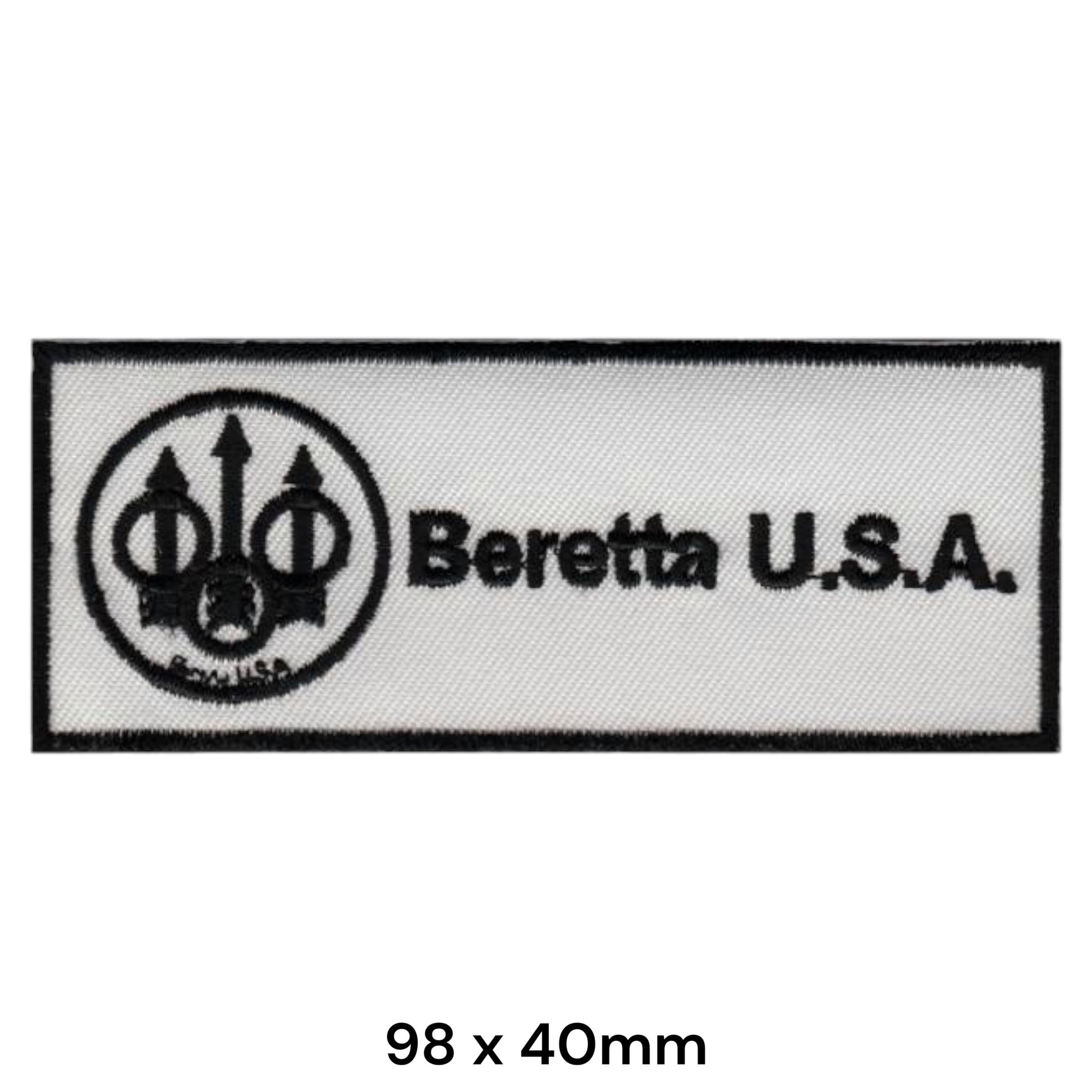 Beretta U.S.A. Logo Strip Embroidered Patch 98x40mm white black