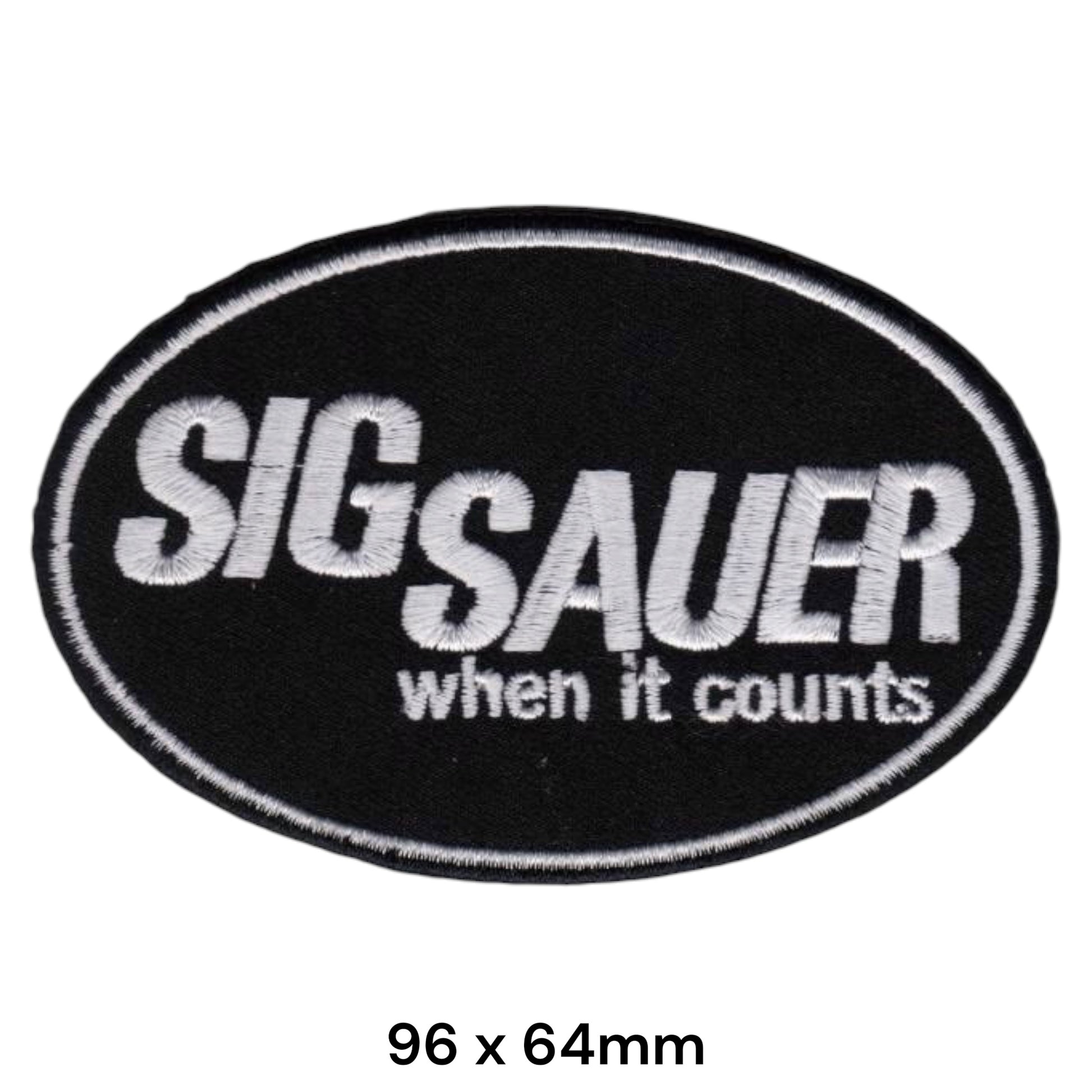 Sig Sauer When It Counts Embroidered Patch 96x64mm black white