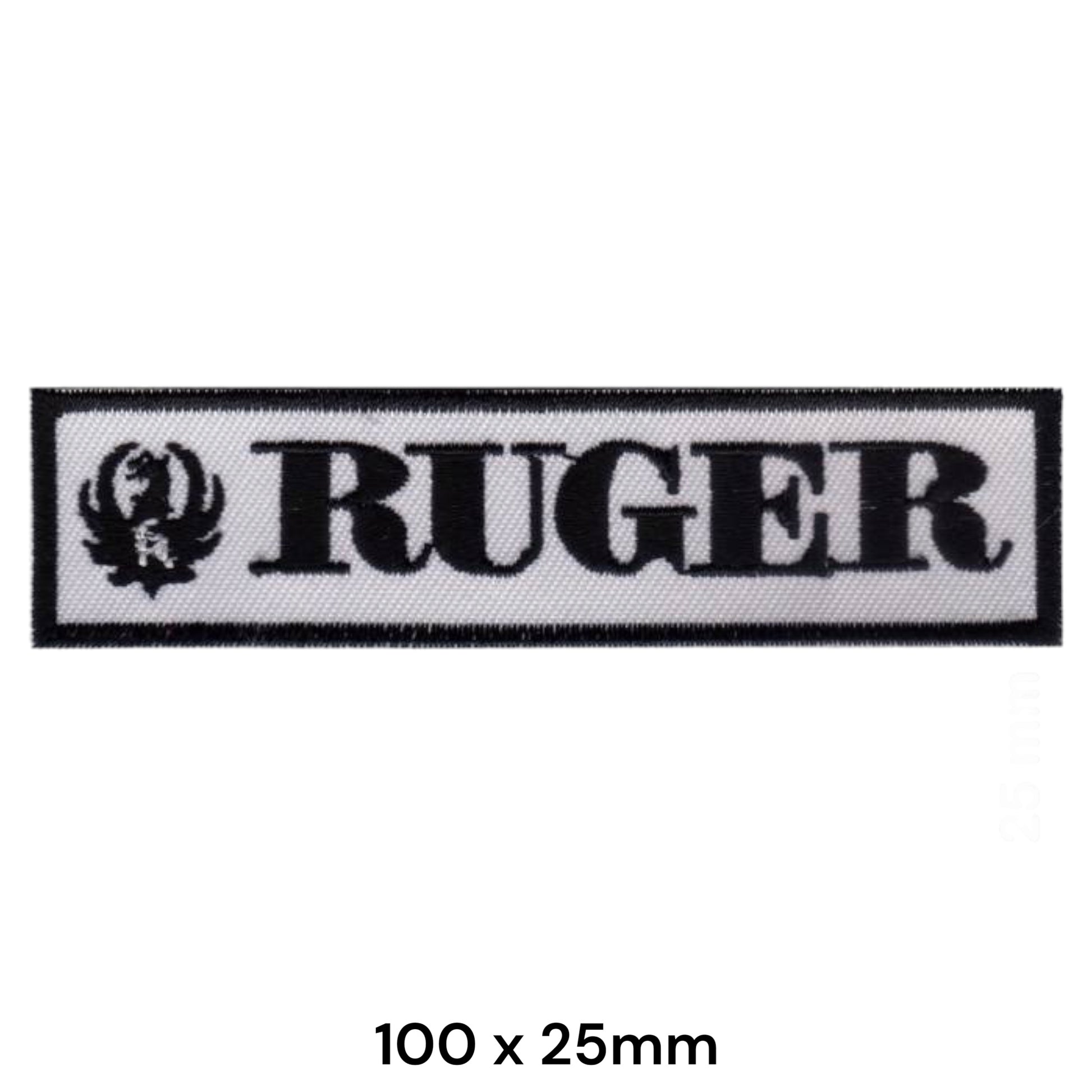 Ruger Phoenix Logo Strip Embroidered Patch 100x25mm white black