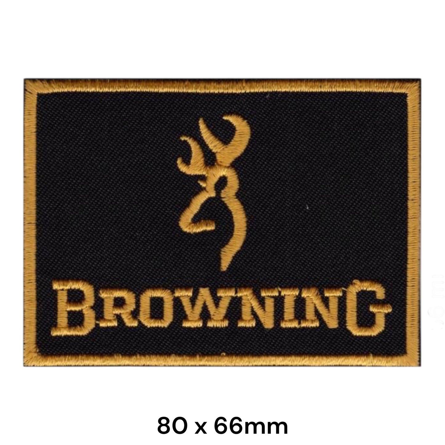 Browning Buckmark Logo Embroidered Patch 80x66mm black gold