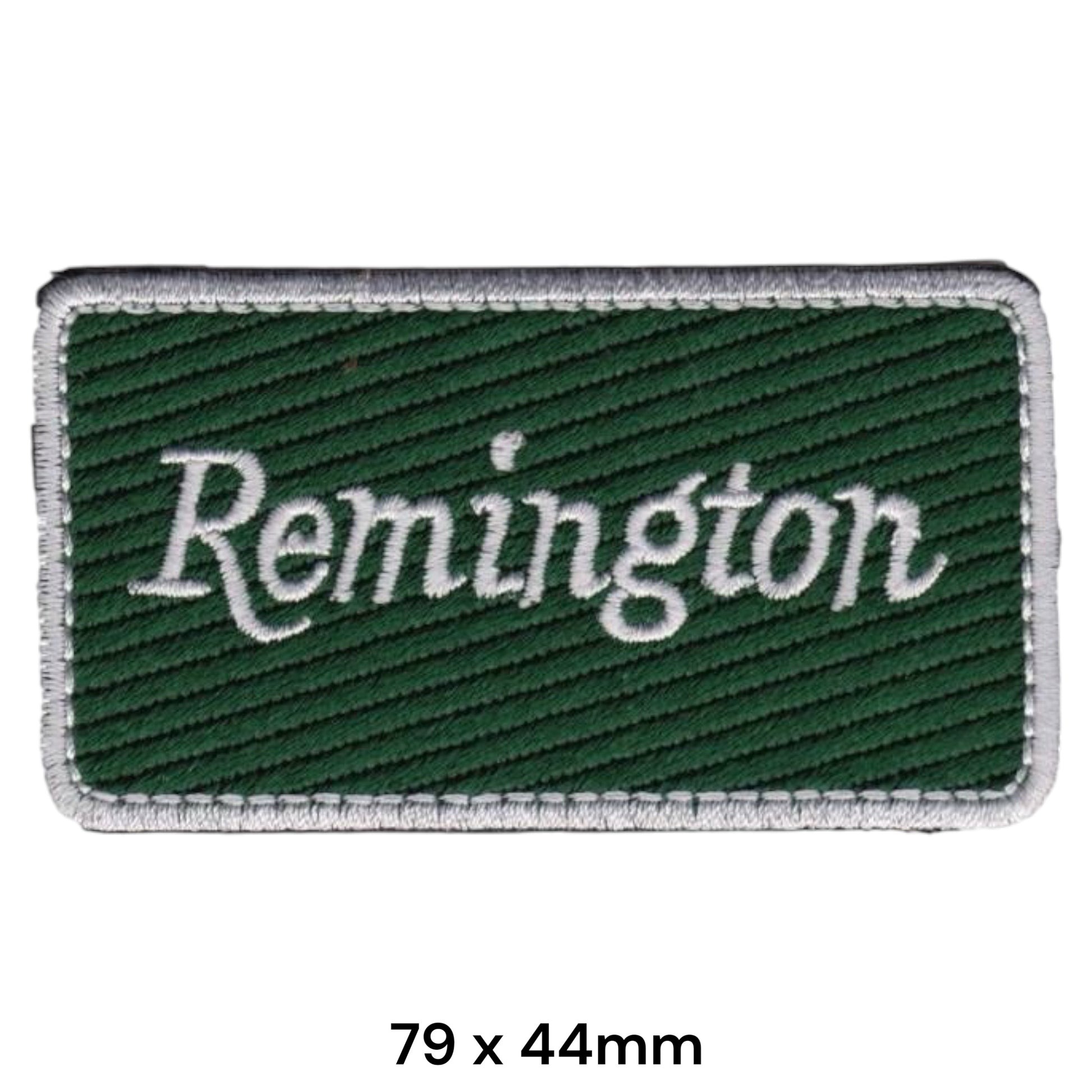 Remington Script Logo Embroidered Patch 79x44mm green white