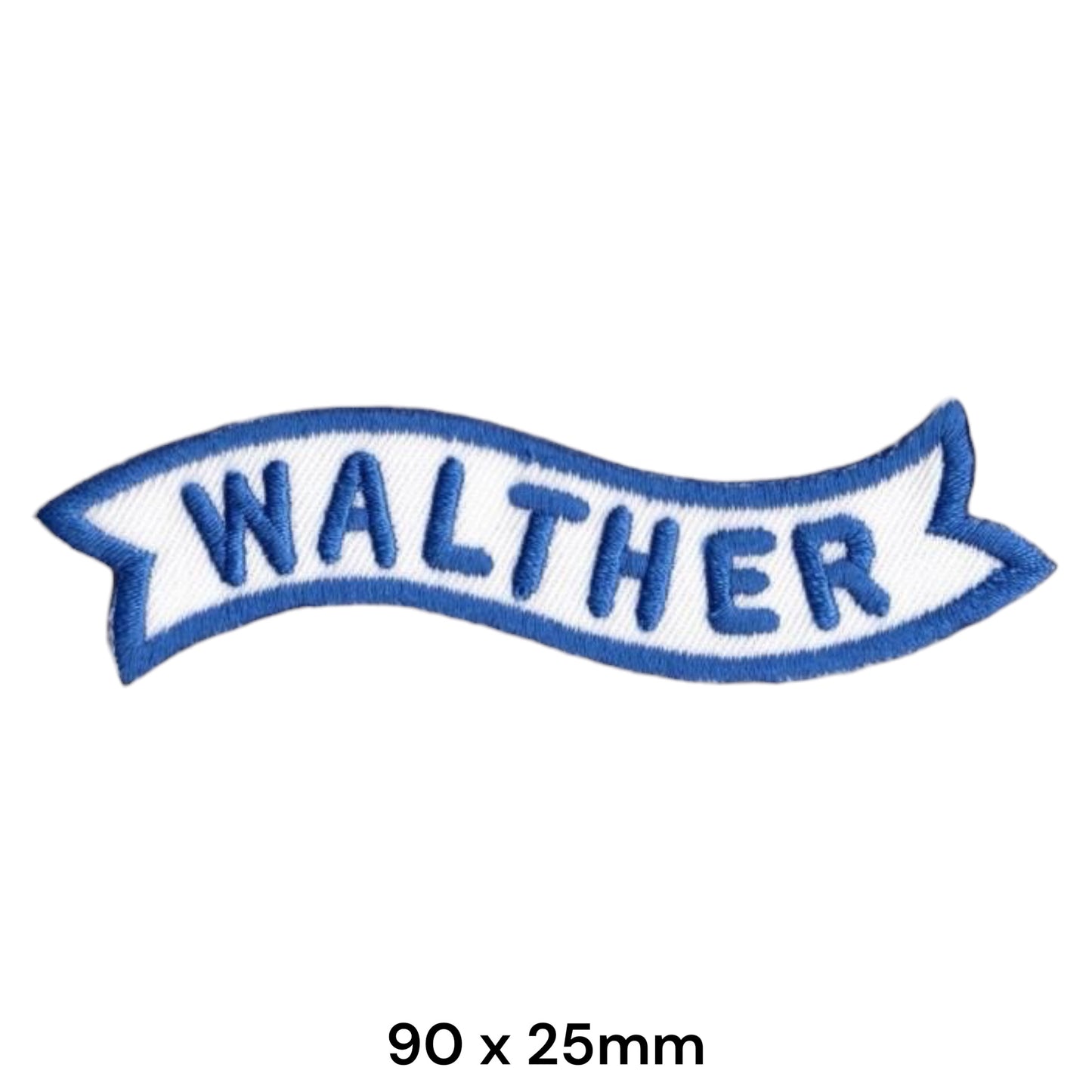 Walther Banner Embroidered Patch 90x25mm white blue