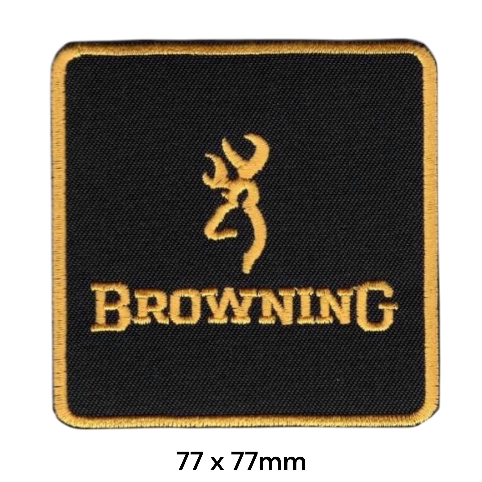 Browning Buckmark Square Embroidered Patch 77x77mm black gold