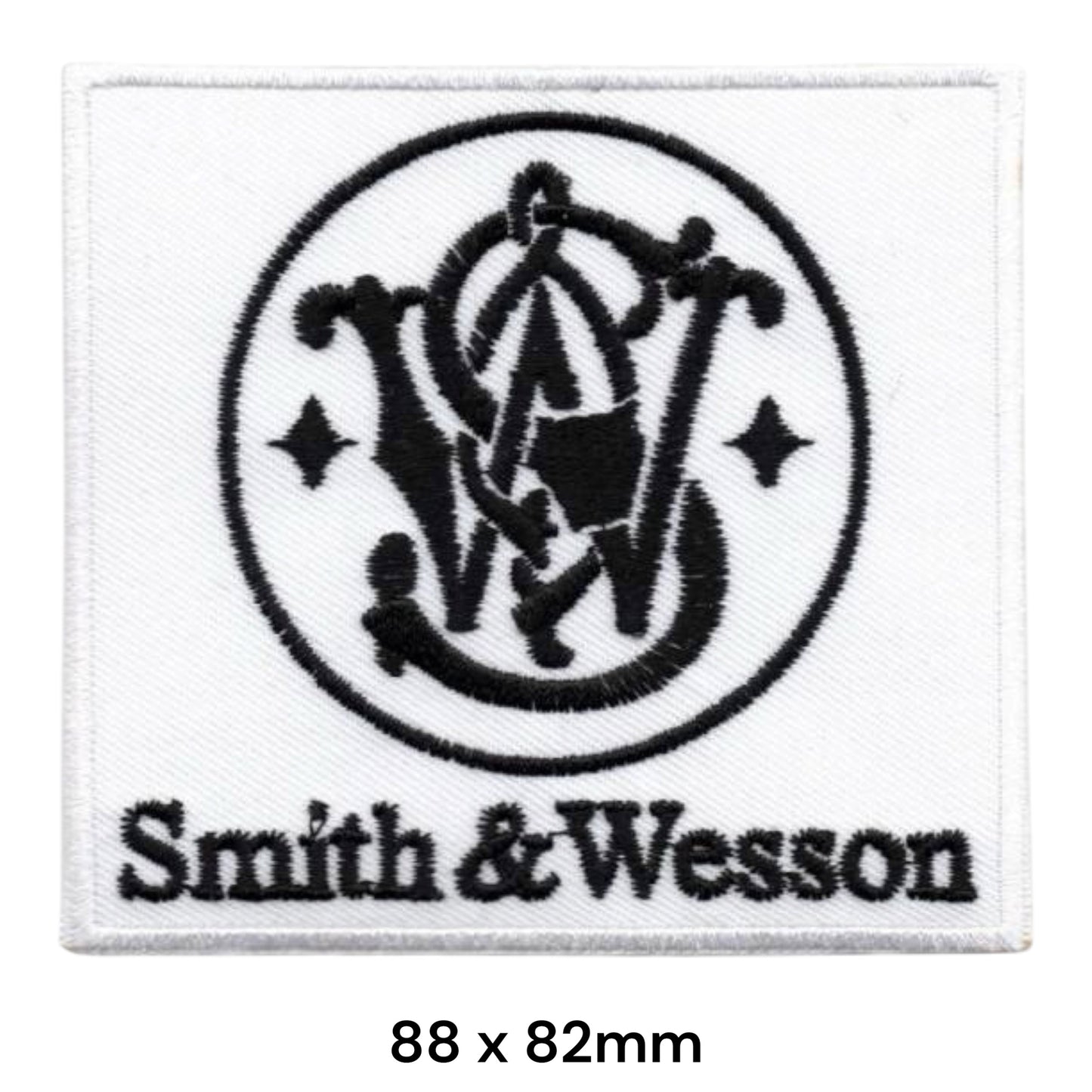 Smith & Wesson S&W Monogram Square Embroidered Patch 88x82mm white black