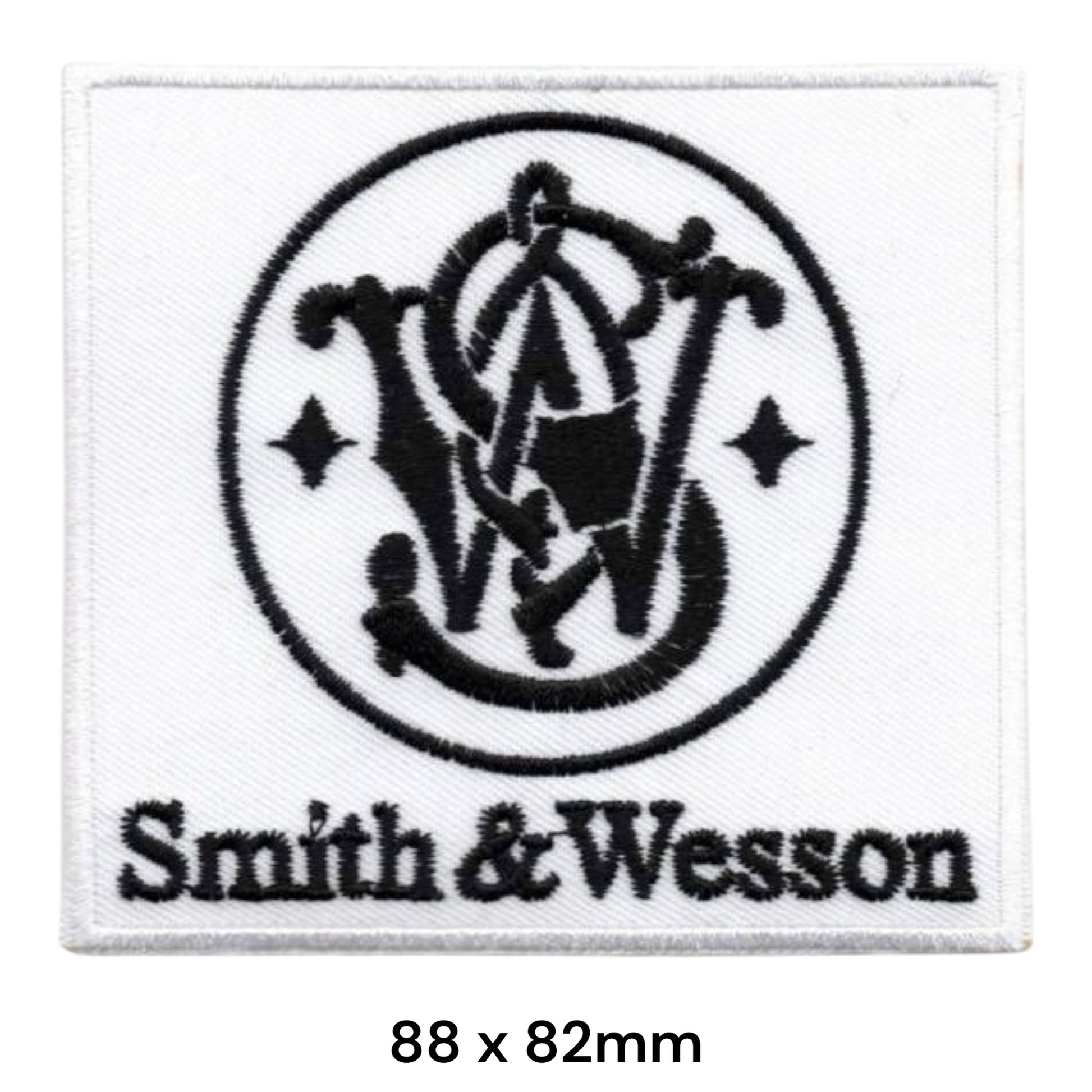 Smith & Wesson S&W Monogram Square Embroidered Patch 88x82mm white black