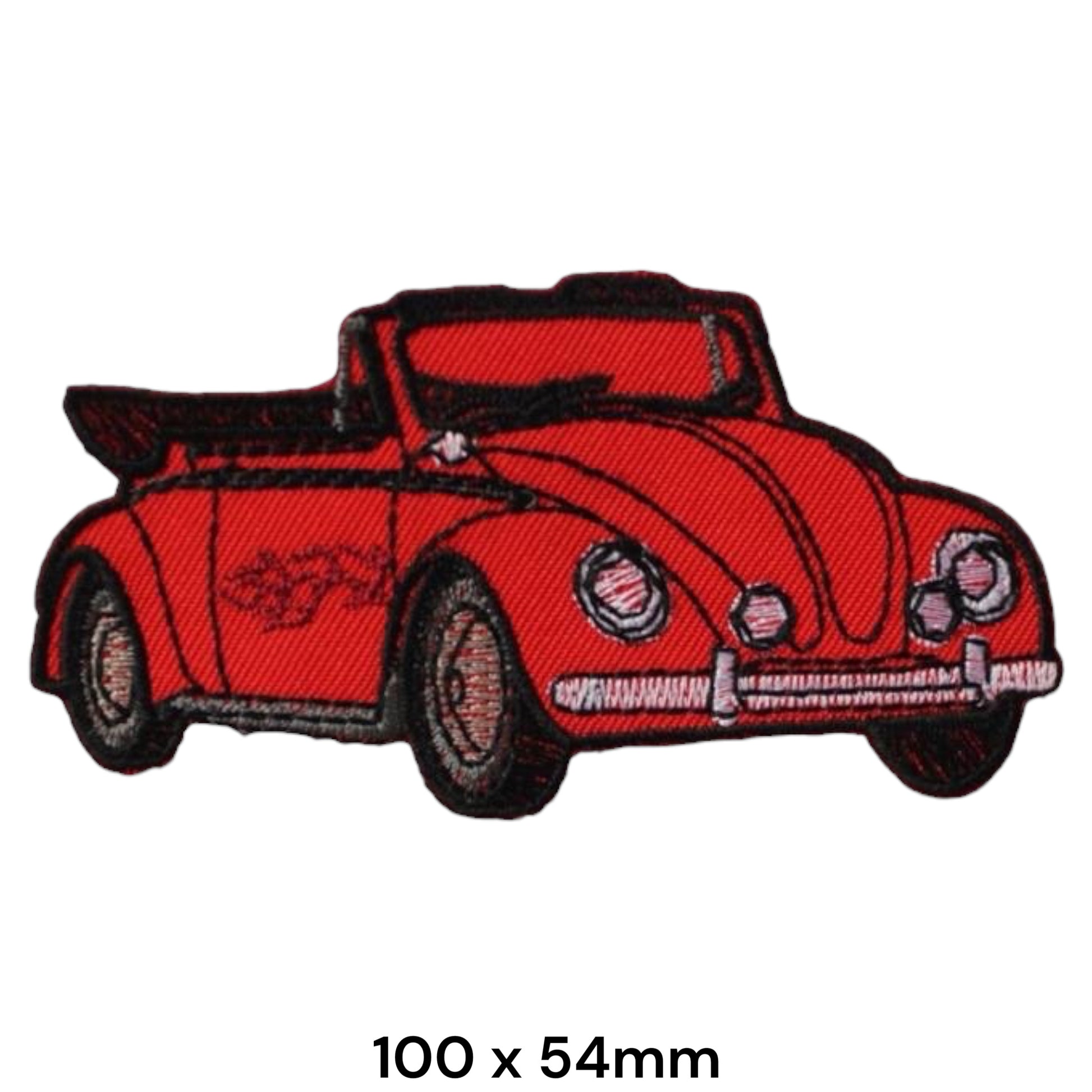 Volkswagen VW Beetle Cabriolet Red Embroidered Patch 100x54mm red black