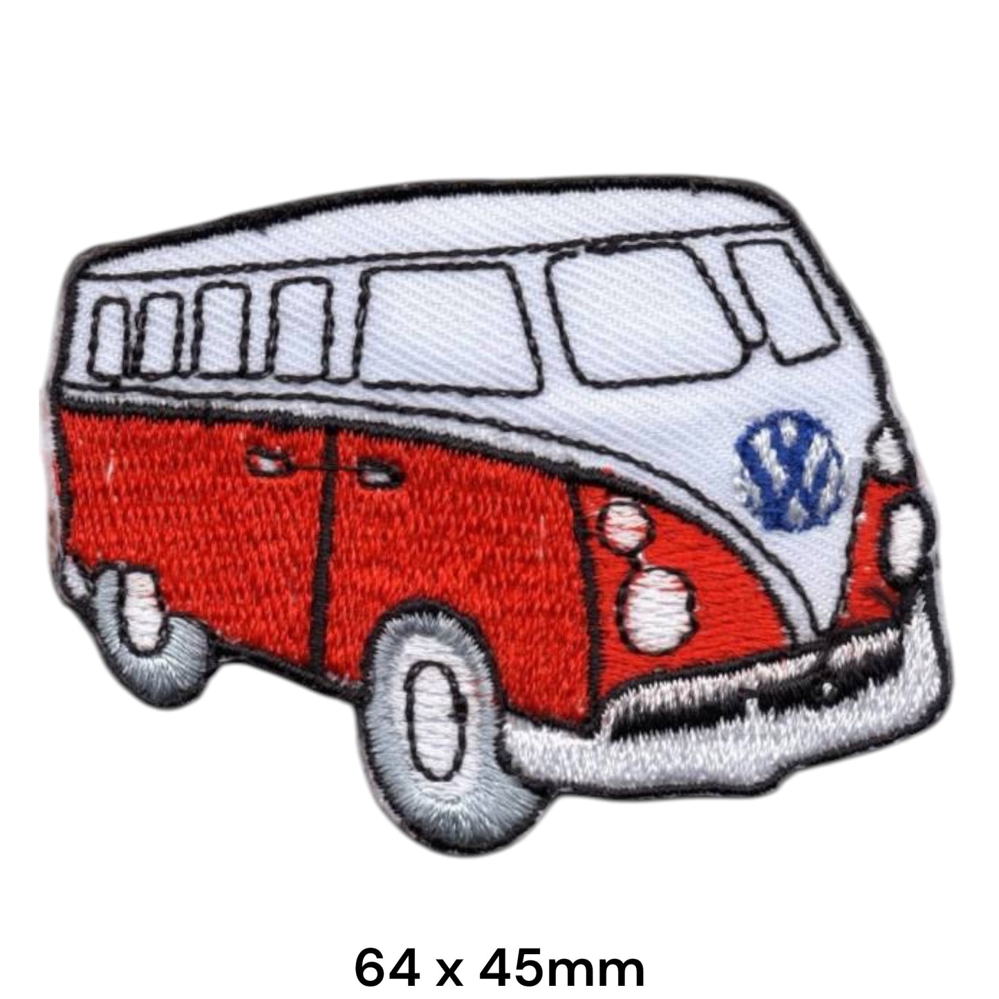 Volkswagen VW T1 Bulli Campervan Red White Embroidered Patch 64x45mm