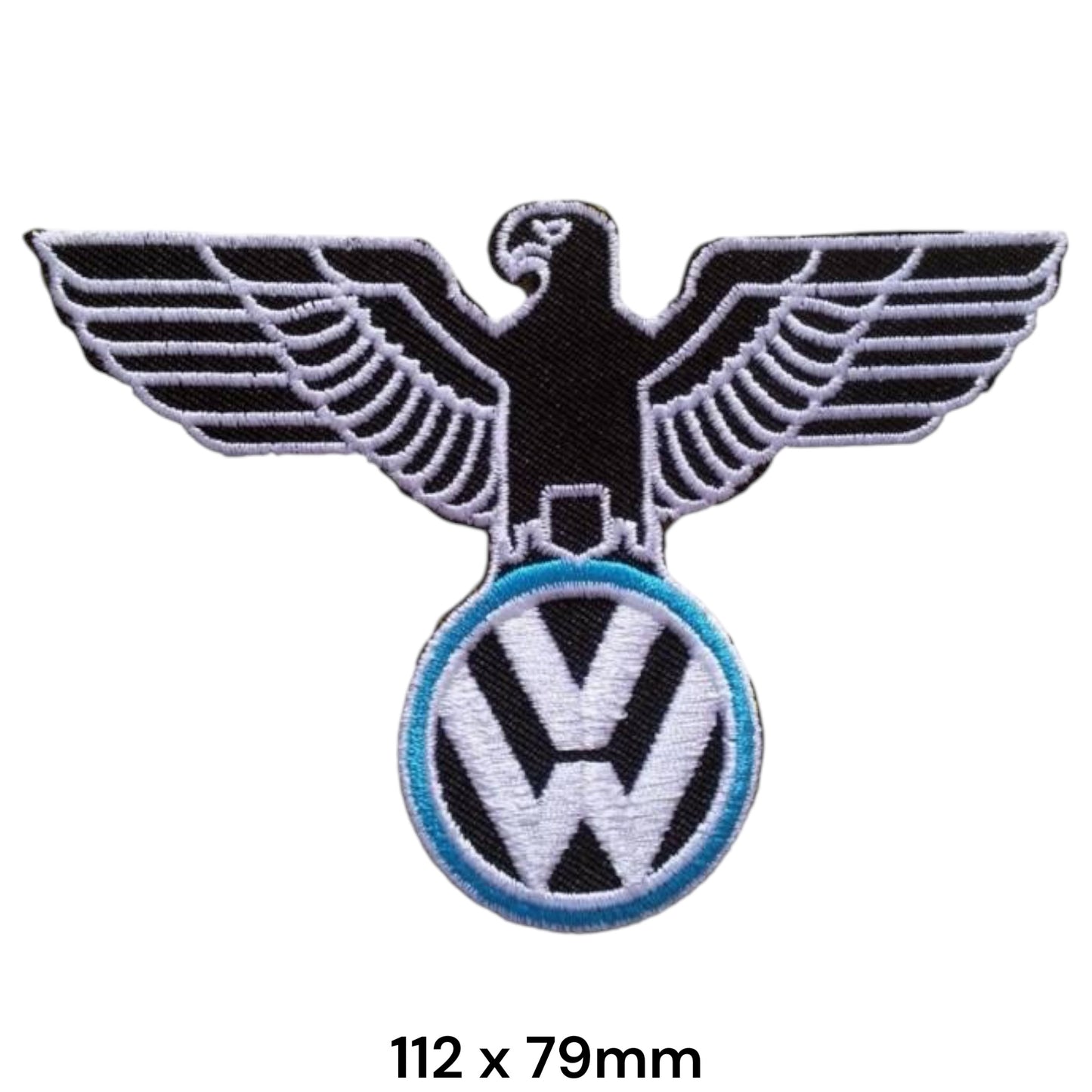 Volkswagen VW Eagle Logo Embroidered Patch 112x79mm black white blue