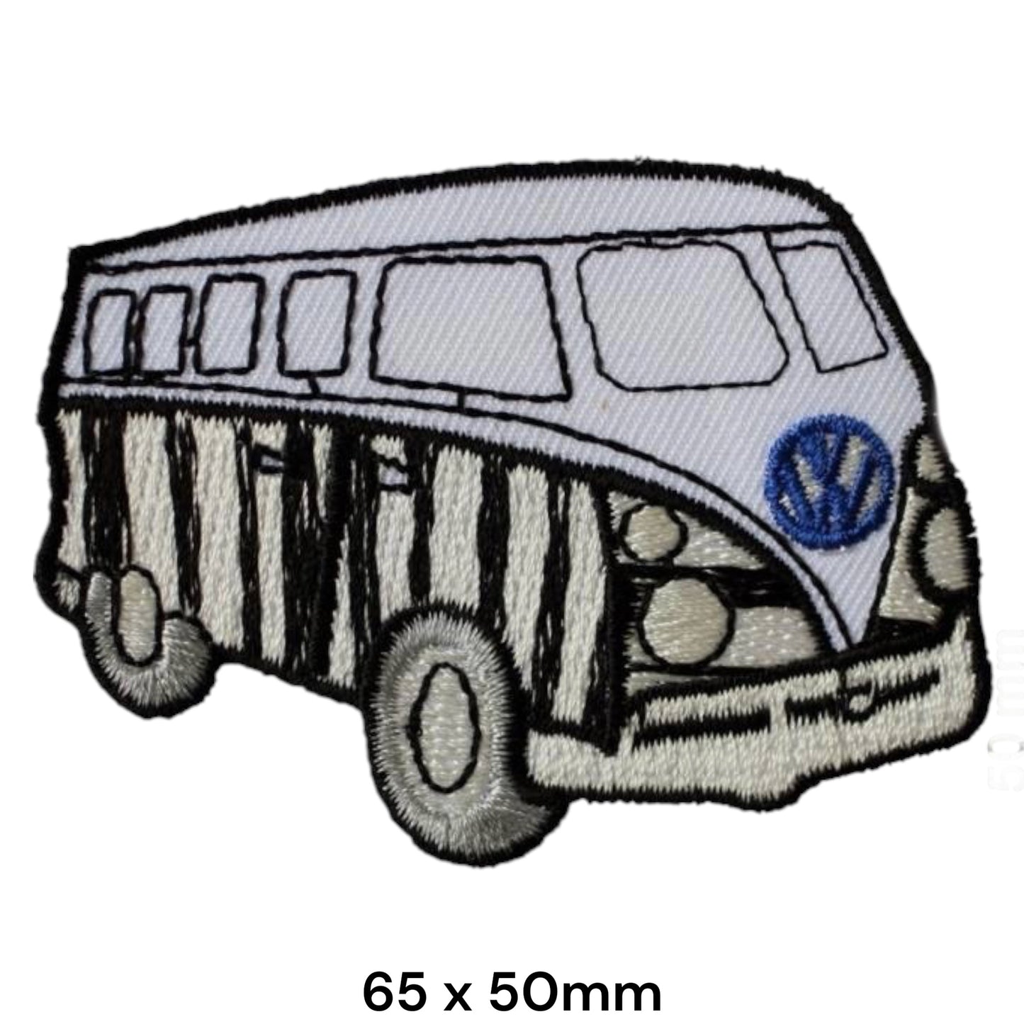 Volkswagen VW T1 Bulli Campervan Zebra White Black Embroidered Patch 65x50mm
