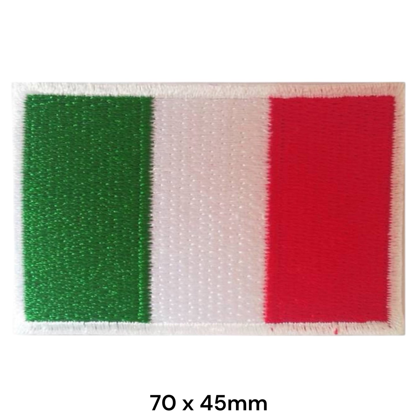 Italy Flag Embroidered Patch 70x45mm – Italian Tricolore