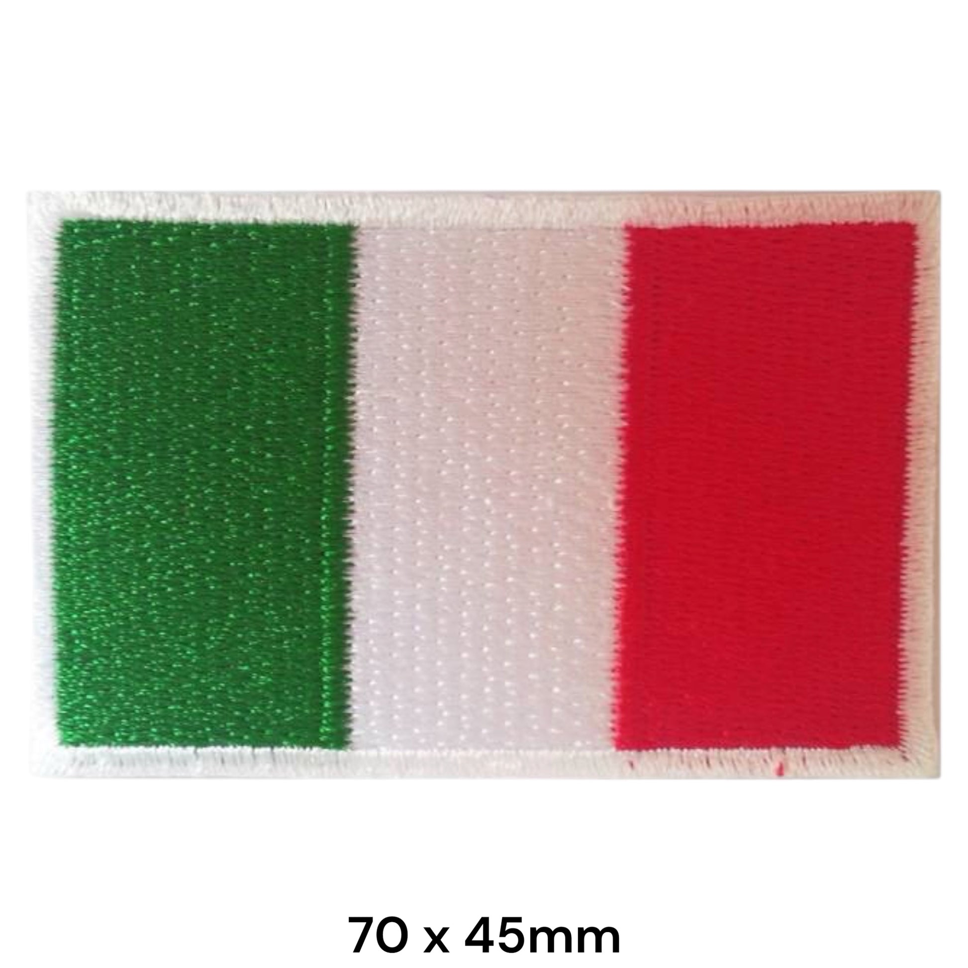 Italy Flag Embroidered Patch 70x45mm – Italian Tricolore