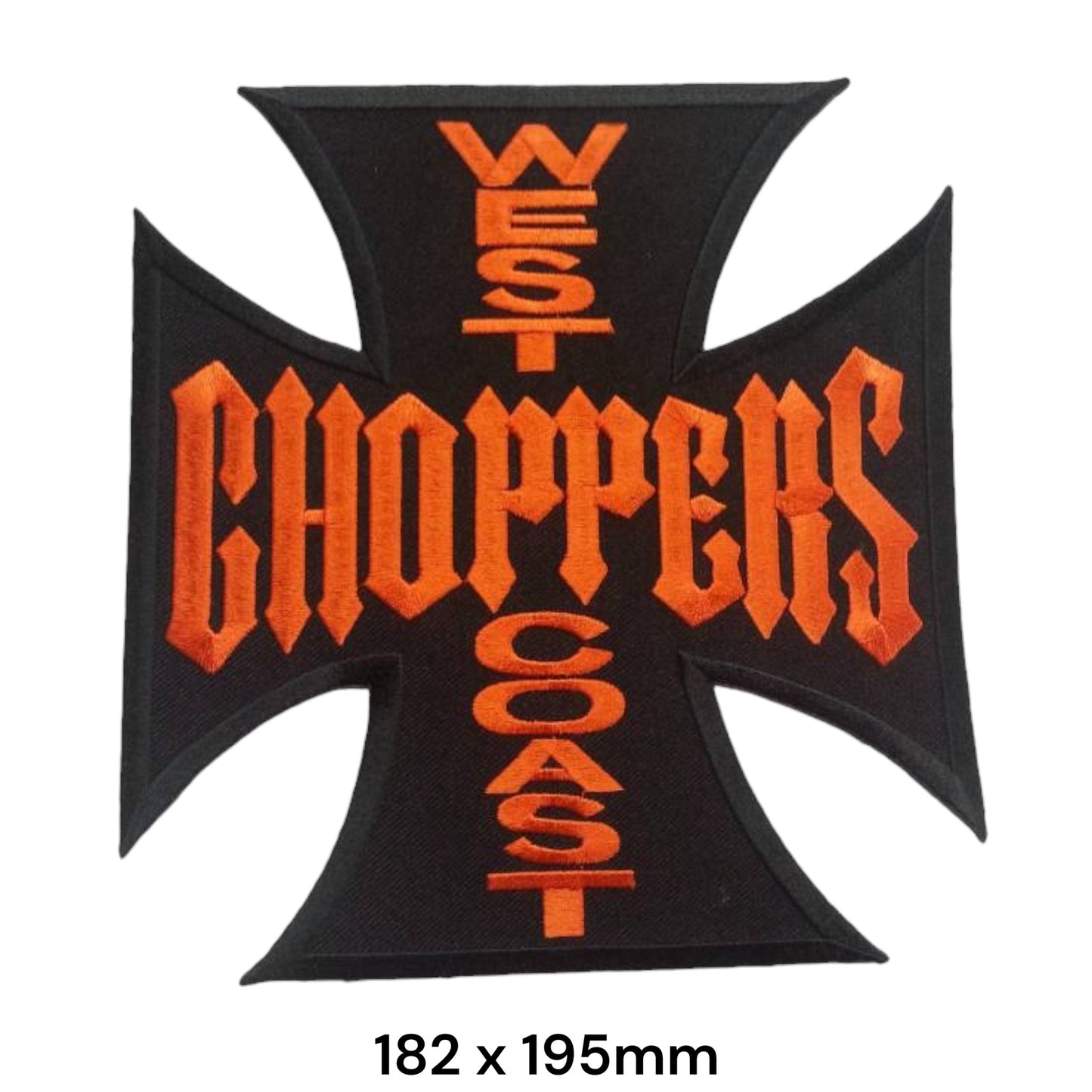 West Coast Choppers Iron Cross Embroidered Patch 182x195mm