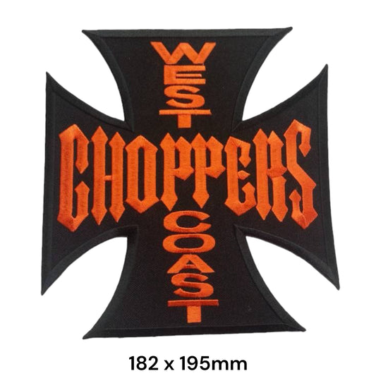 West Coast Choppers Iron Cross Embroidered Patch 182x195mm