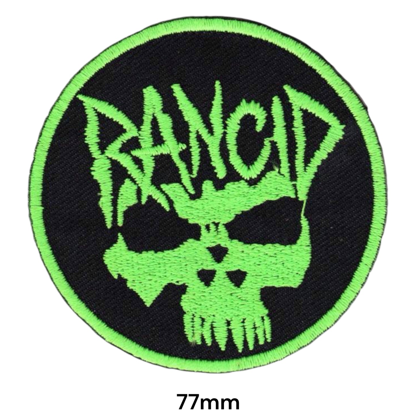 Rancid Skull Logo Embroidered Patch 77mm Round