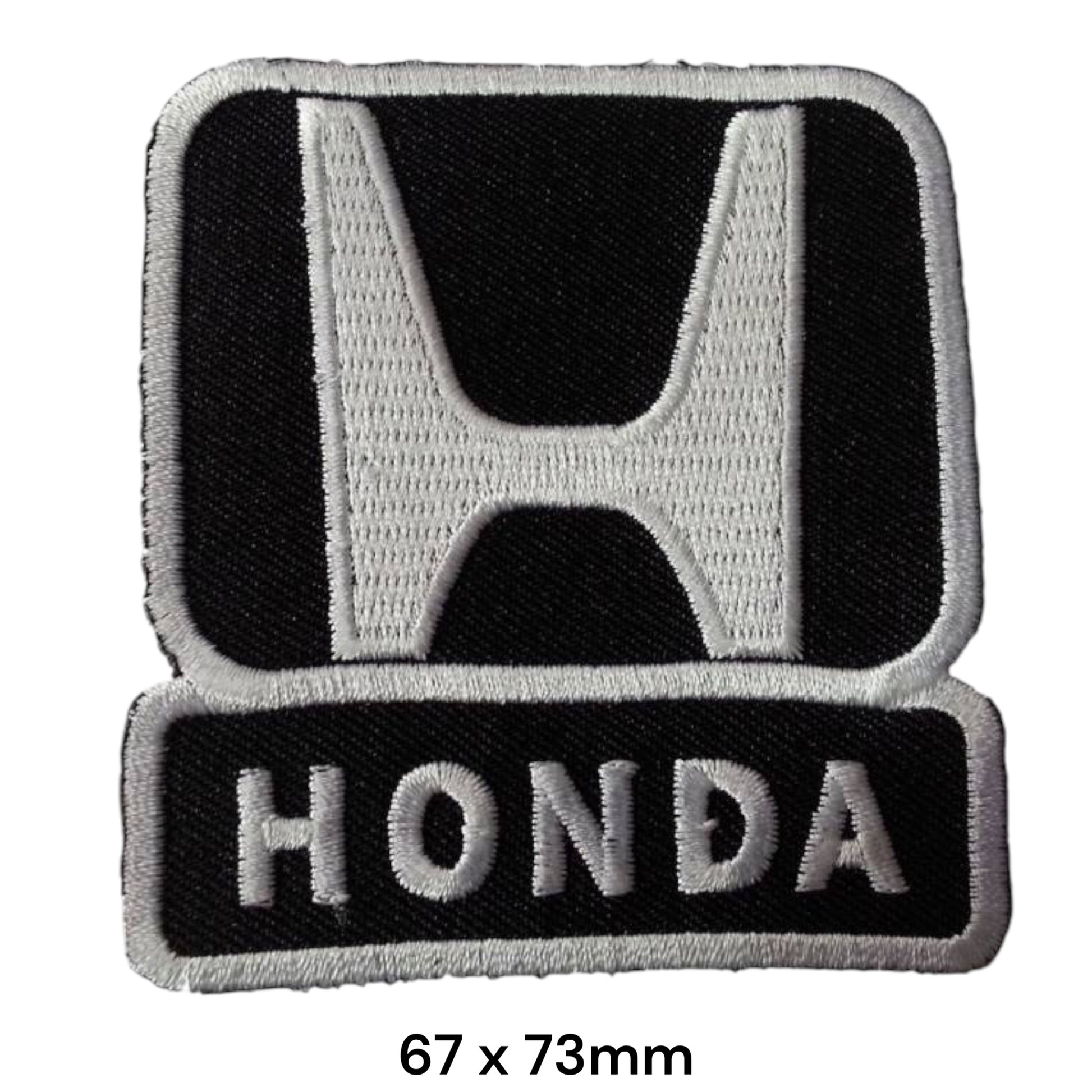 Honda H Logo Black & White Embroidered Patch 67x73mm