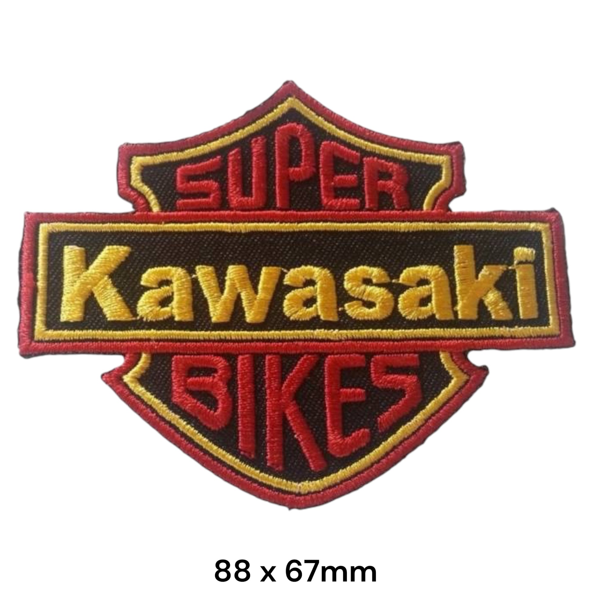 Super Kawasaki Bikes Shield Embroidered Patch 88x67mm