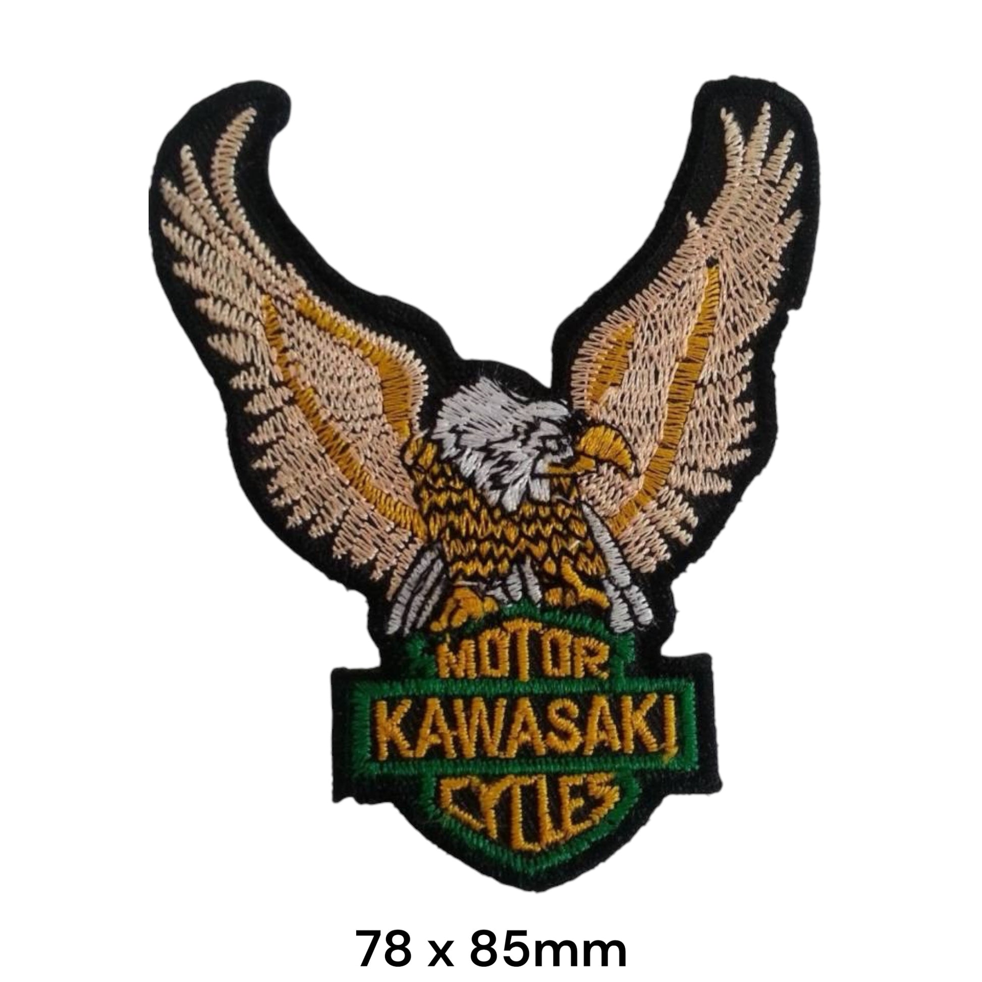 Kawasaki Motor Cycles Eagle Embroidered Patch 78x85mm