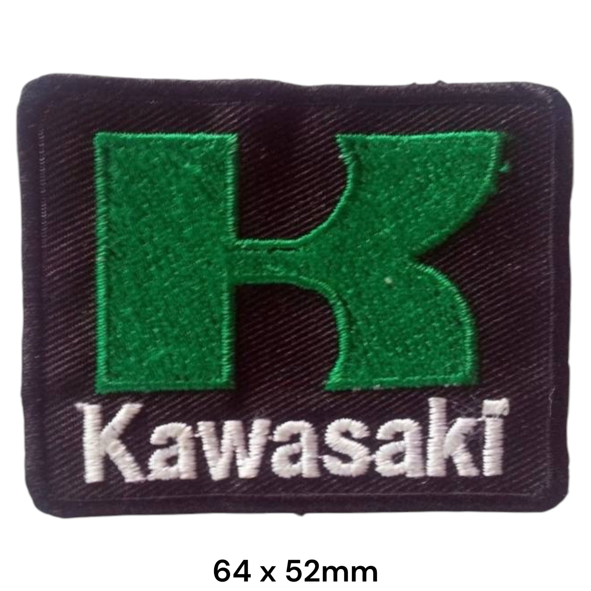 Kawasaki K Logo Square Embroidered Patch 64x52mm – Black, Green & White