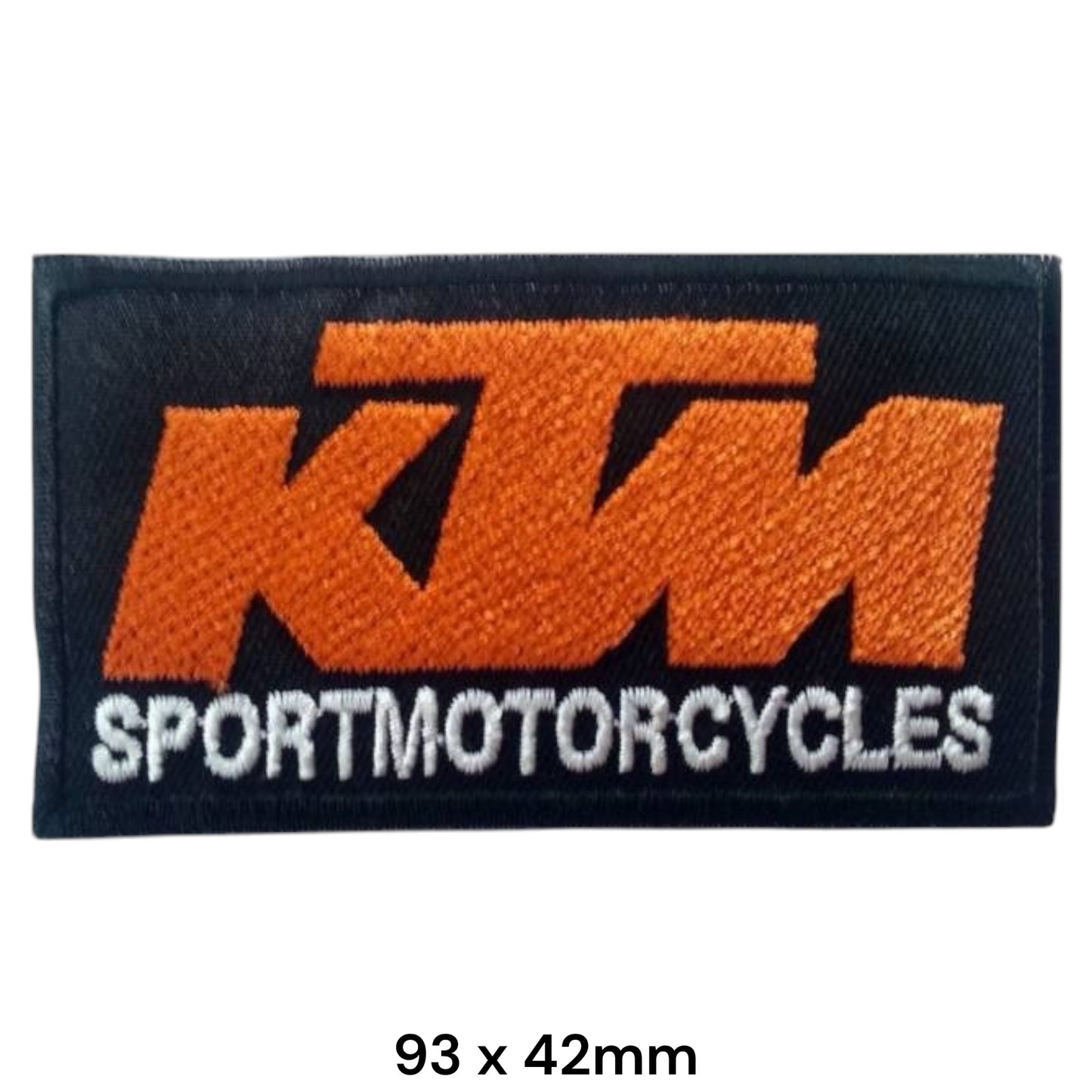 KTM Sportmotorcycles Embroidered Patch 93x42mm – Black, Orange & White