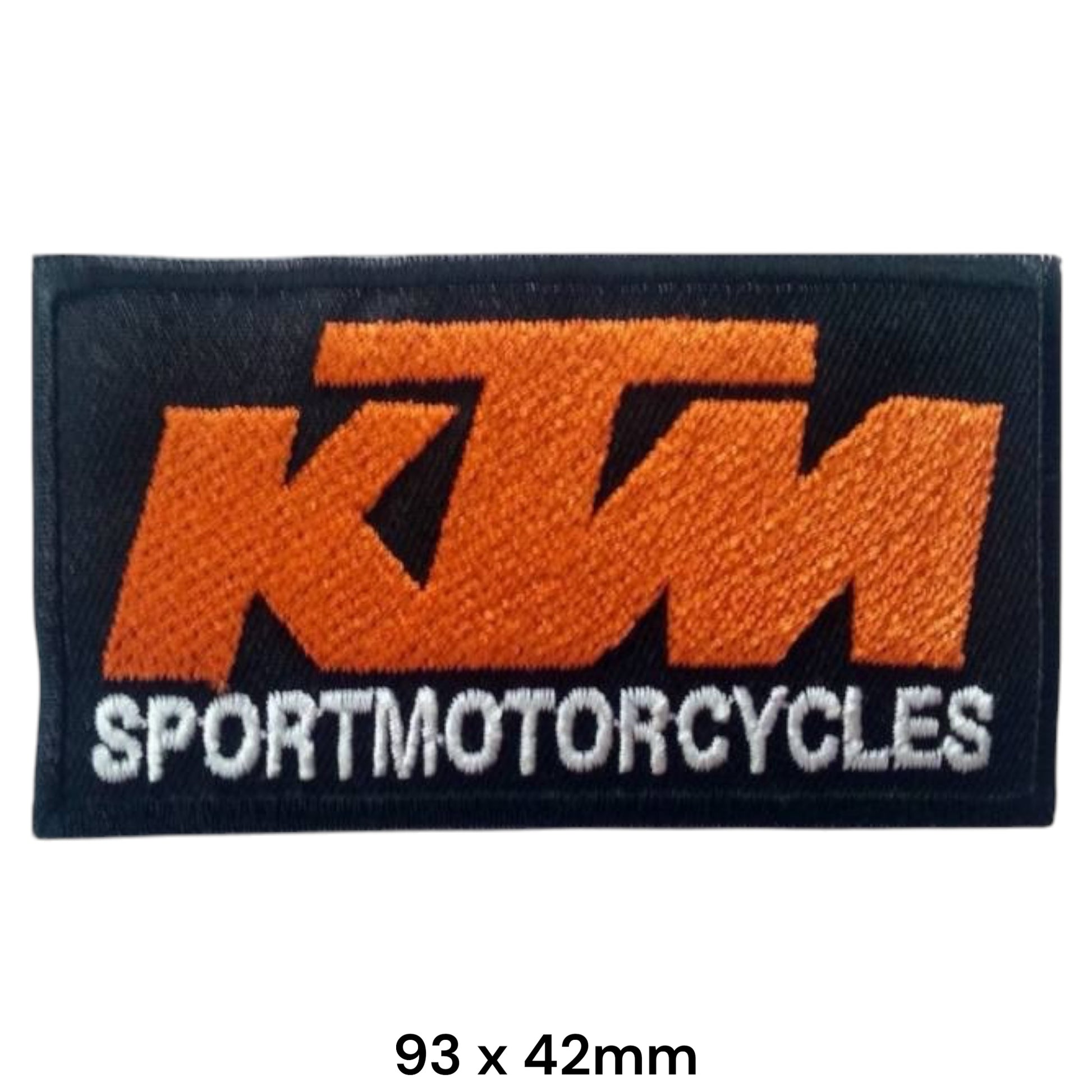 KTM Sportmotorcycles Embroidered Patch 93x42mm – Black, Orange & White