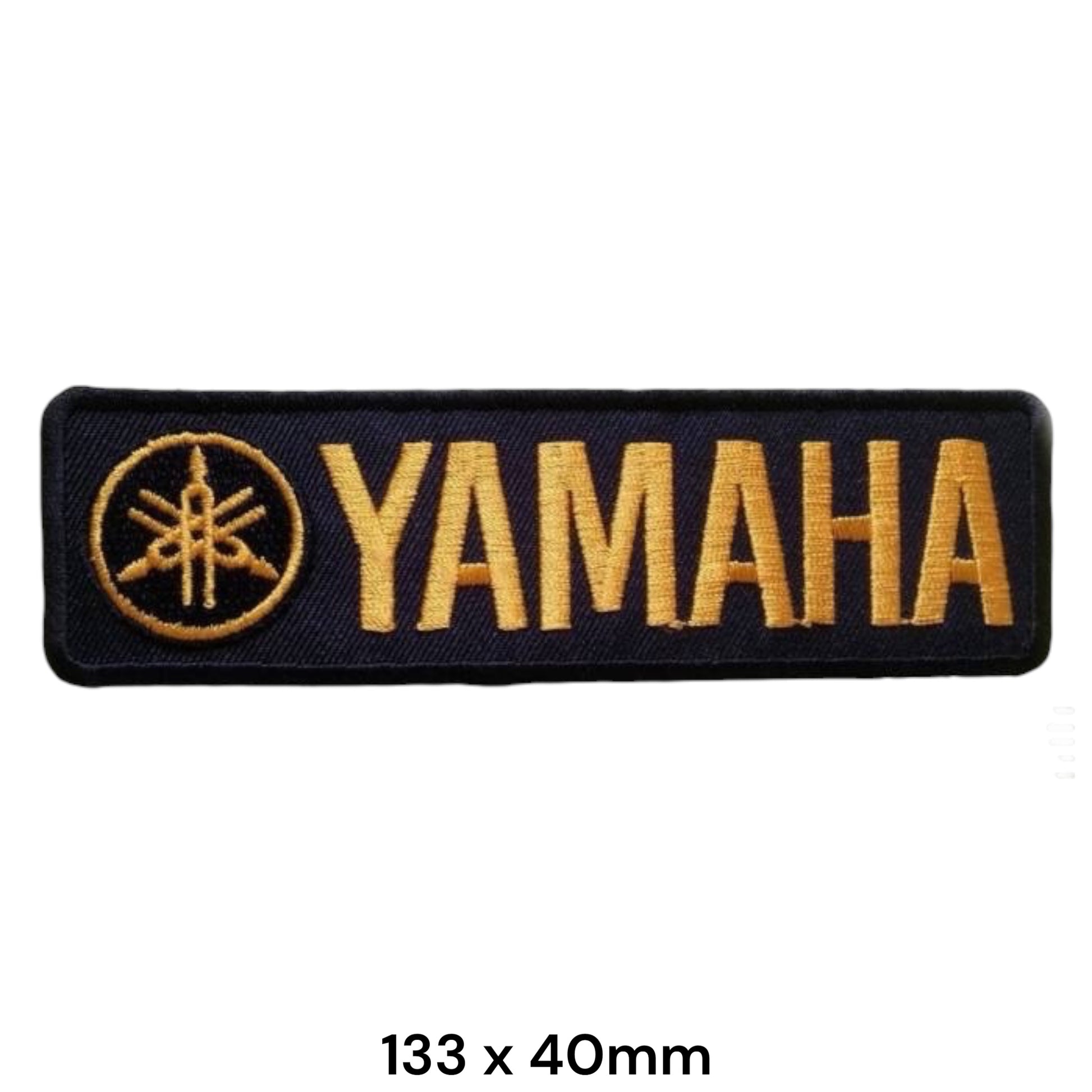 Yamaha Gold Wordmark Bar Embroidered Patch 133x40mm – Black & Gold