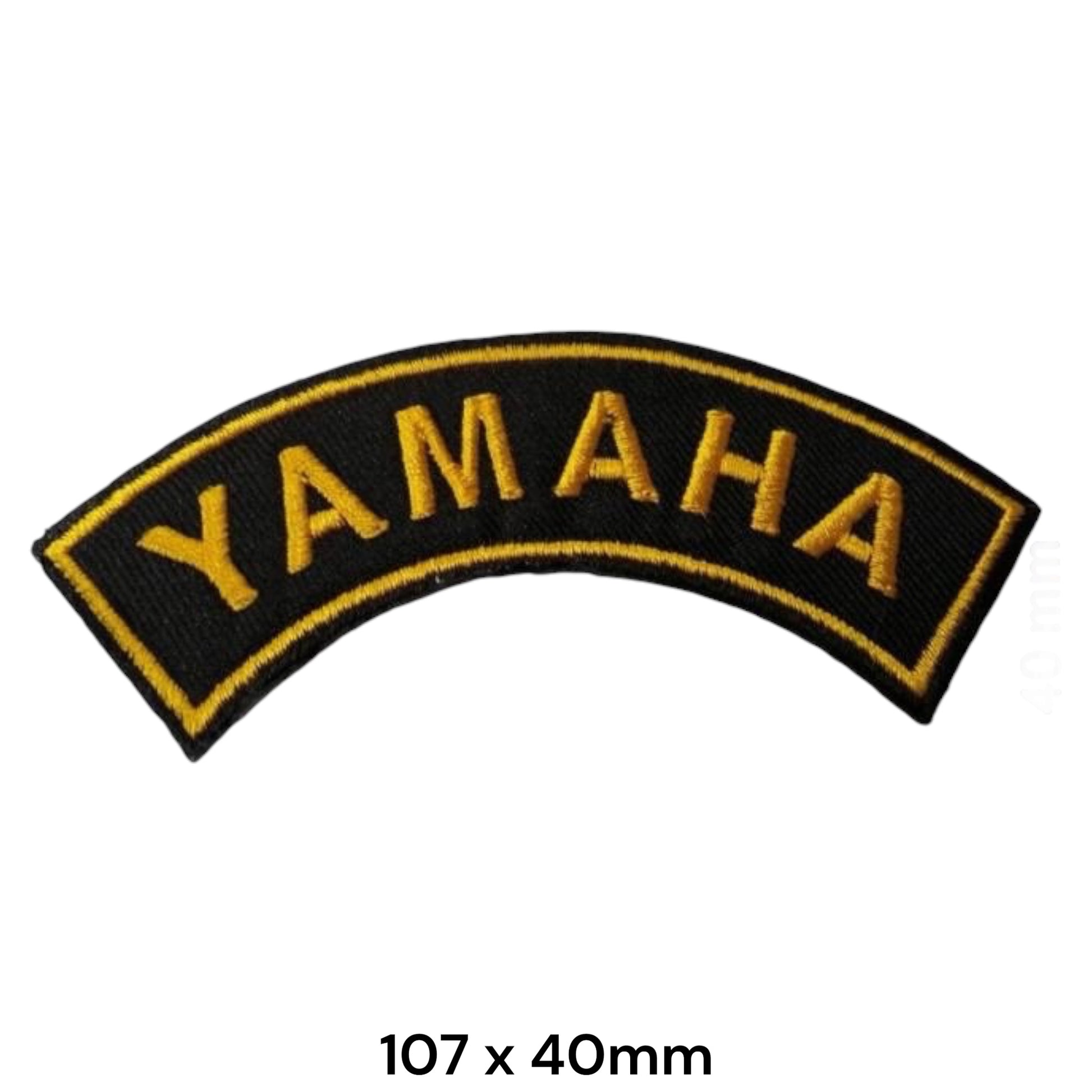 Yamaha Arch Rocker Black & Gold Embroidered Patch 107x40mm