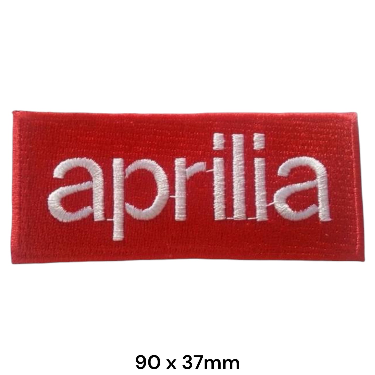 Aprilia Wordmark Embroidered Patch 90x37mm – Red & White