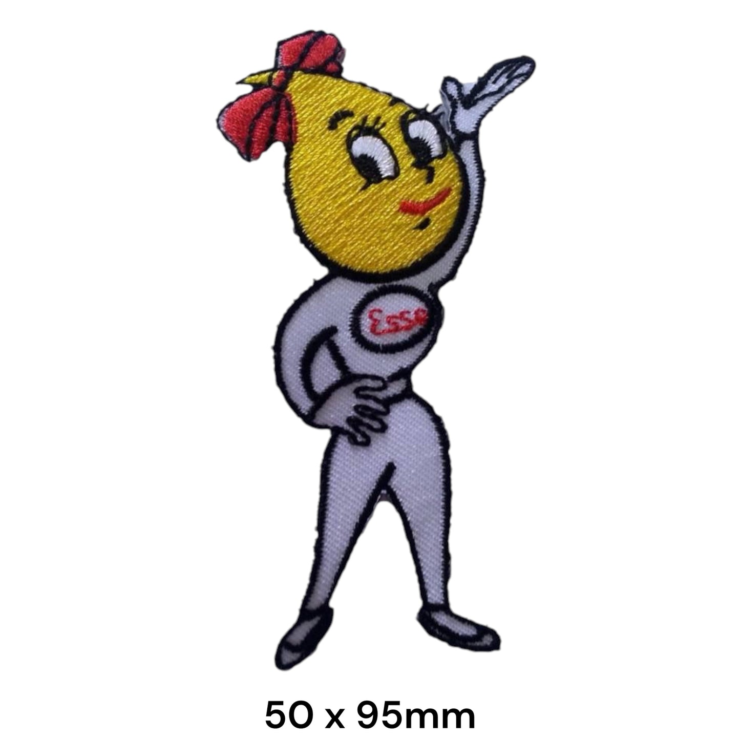 Esso Girl Mascot Embroidered Patch 50x95mm – Yellow, White & Red
