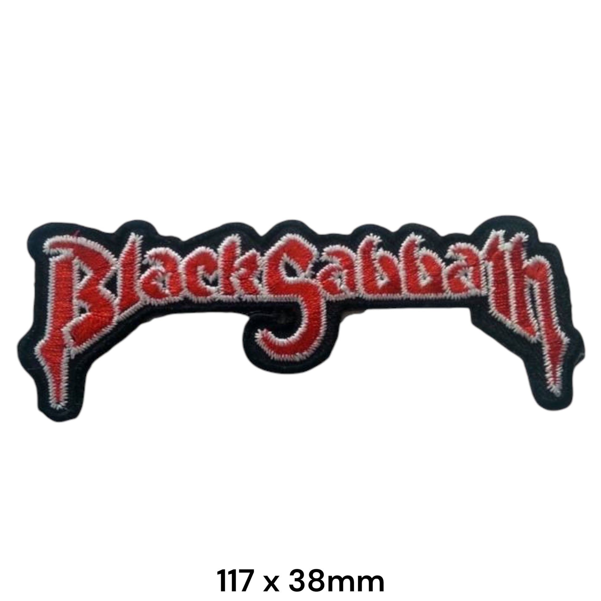 Black Sabbath Logo Embroidered Patch 117x38mm – Black, Red & White