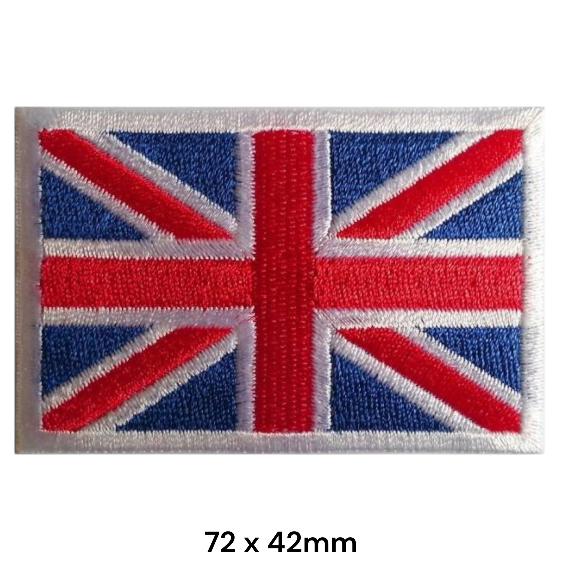 Union Jack Flag Embroidered Patch 72x42mm – Red, White & Blue