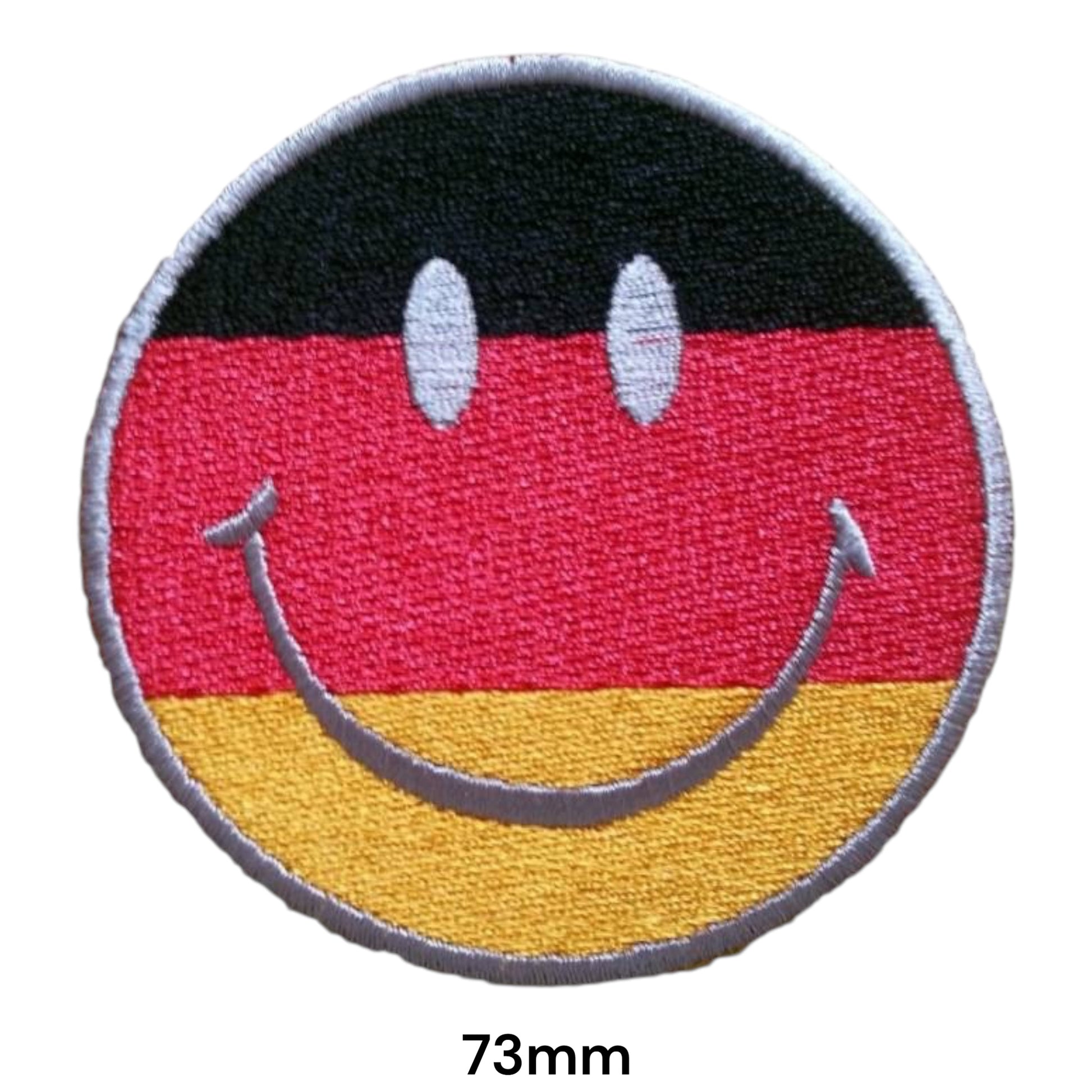 Germany Smiley Face Embroidered Patch 73x73mm – Black, Red, Yellow & White
