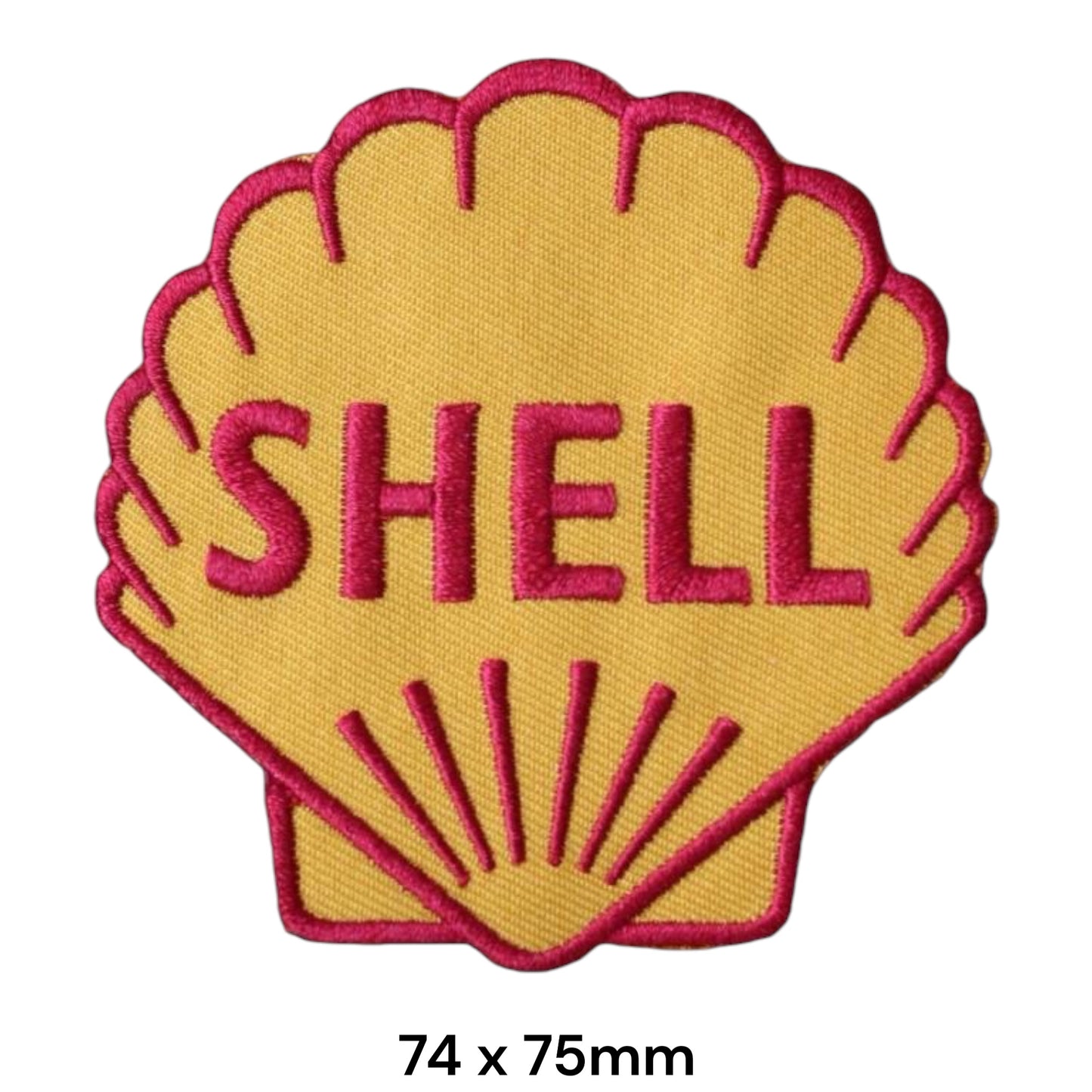 Shell Pecten Logo Embroidered Patch 74x75mm – Yellow & Red