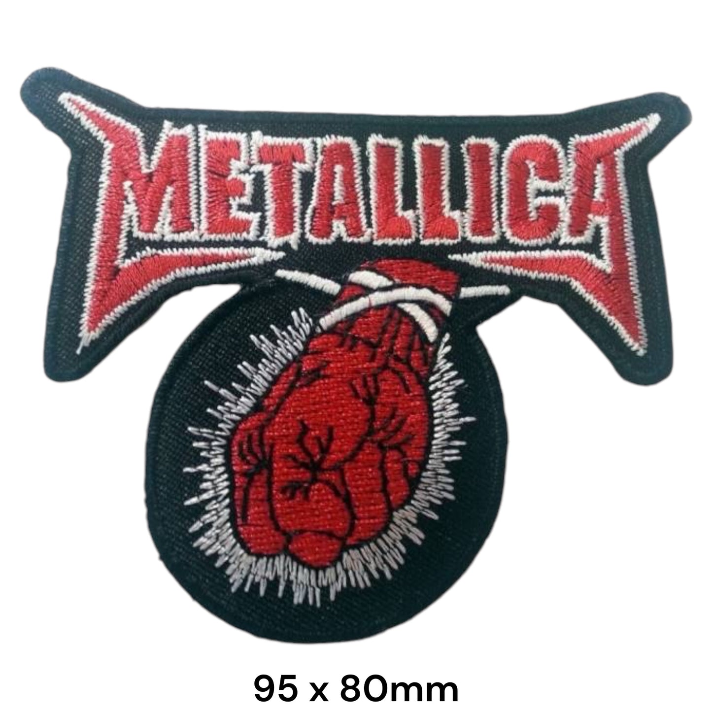 Metallica Heart Explosion Embroidered Patch 95x80mm – Black, Red & White