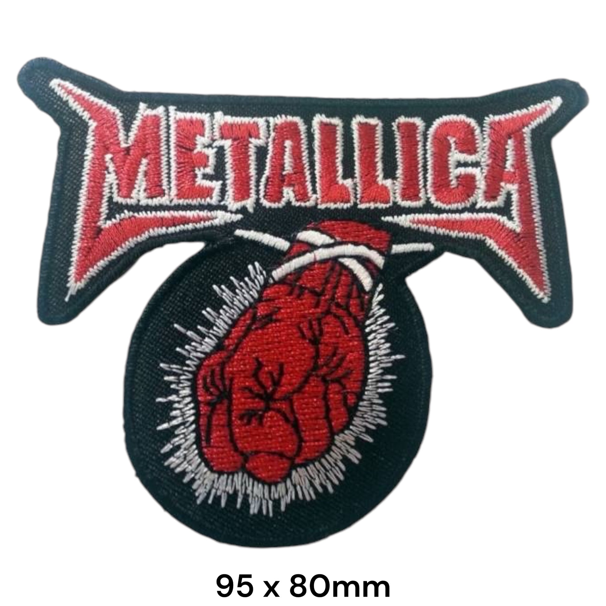 Metallica Heart Explosion Embroidered Patch 95x80mm – Black, Red & White