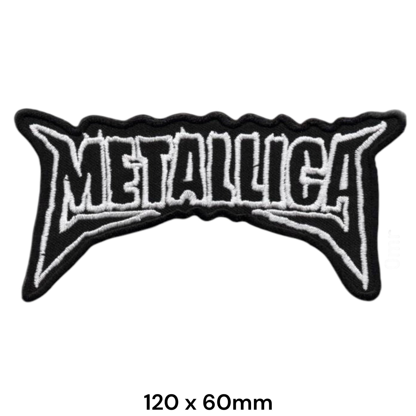 Metallica Logo Classic Embroidered Patch 120x60mm – Black & White