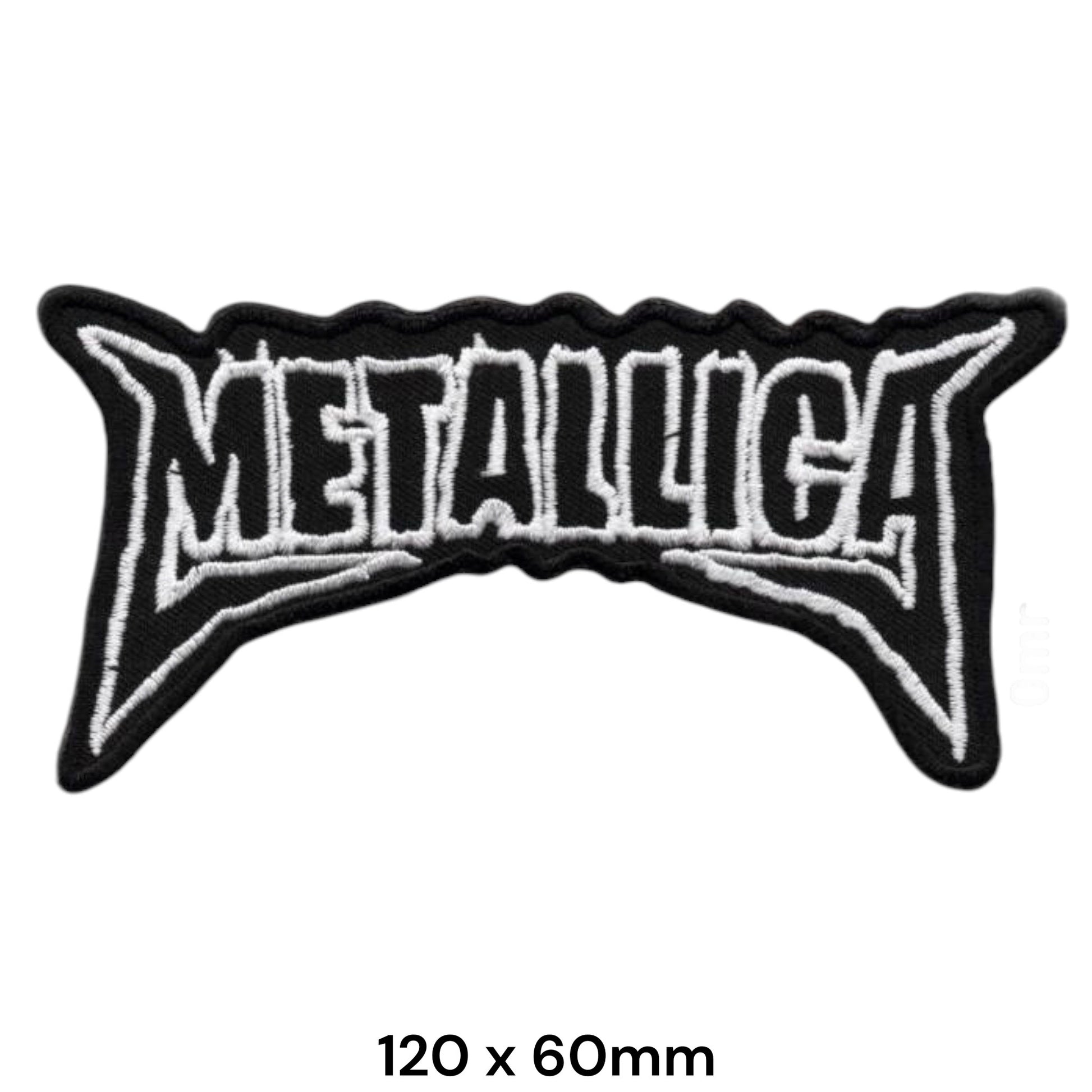 Metallica Logo Classic Embroidered Patch 120x60mm – Black & White